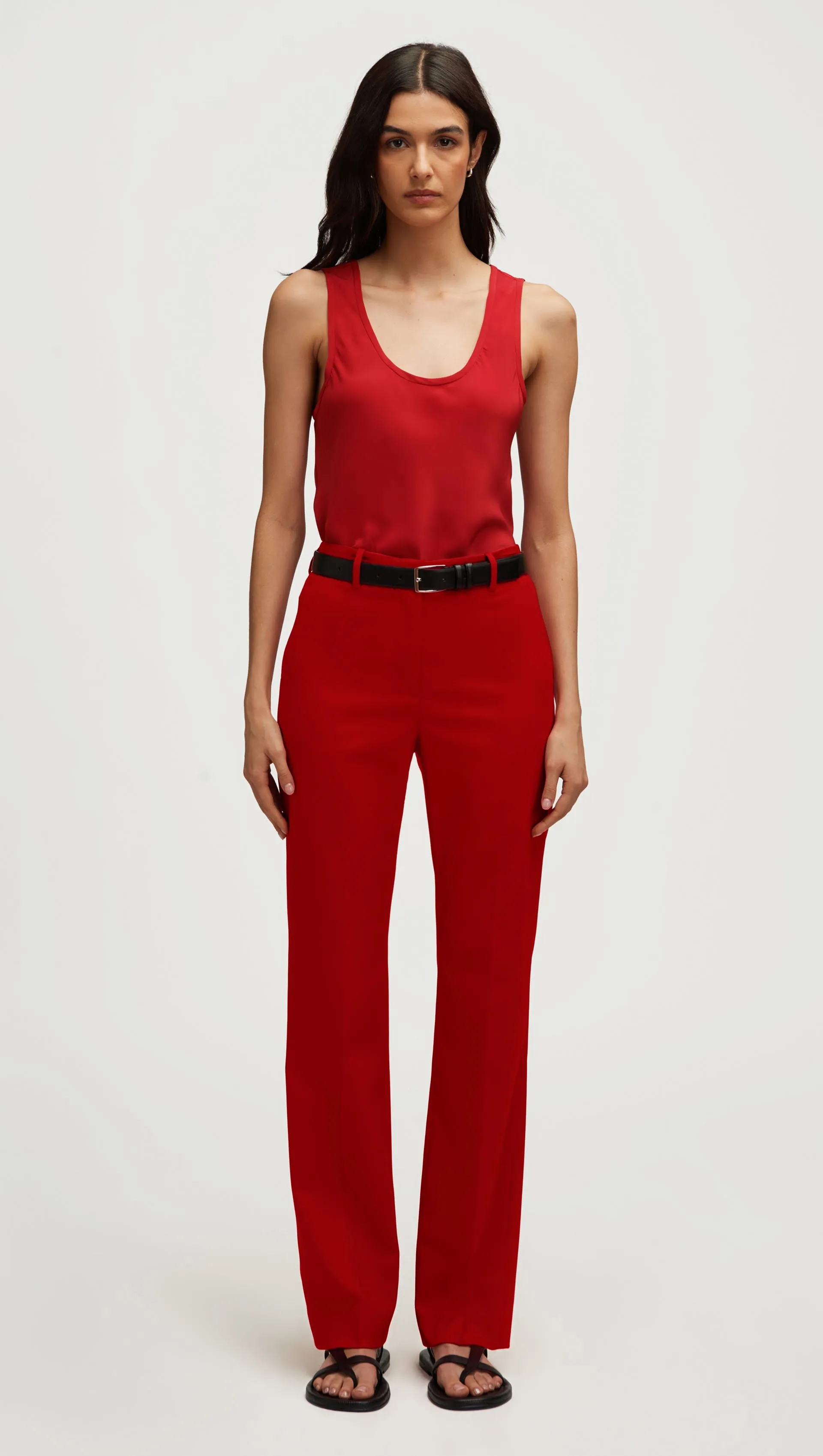 Straight Leg Trouser in Seasonless Wool | Tomato sold by Argent