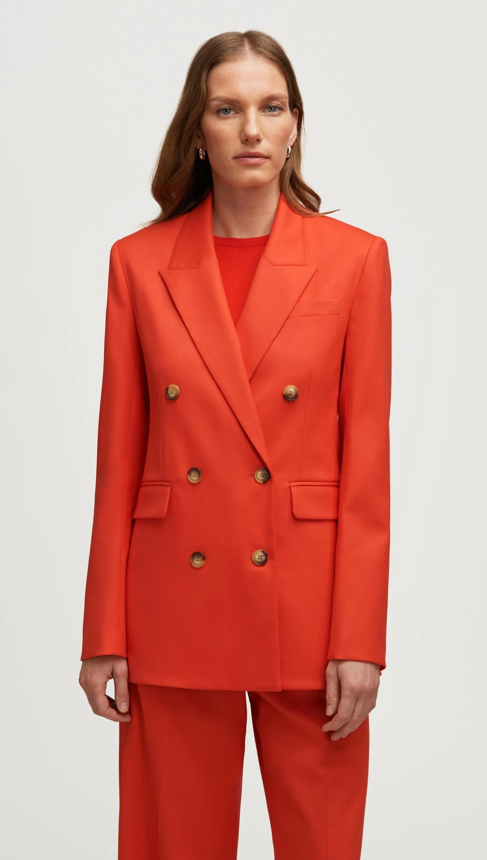 Double-Breasted Blazer in Seasonless Wool | Orange sold by Argent