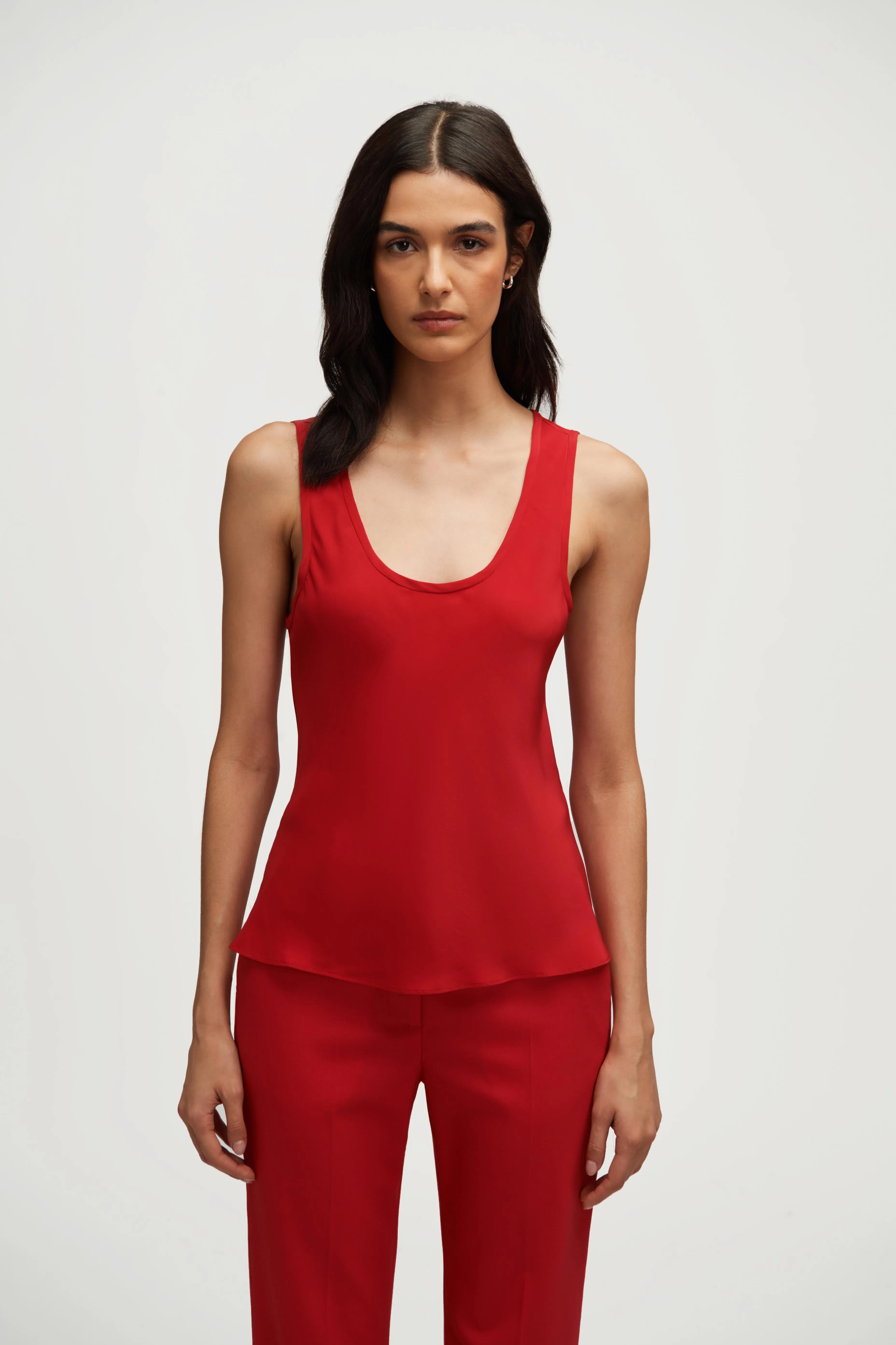 Tank in Silk Charmeuse | Tomato sold by Argent