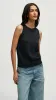 High-Neck Tank in Linen | Black sold by Argent