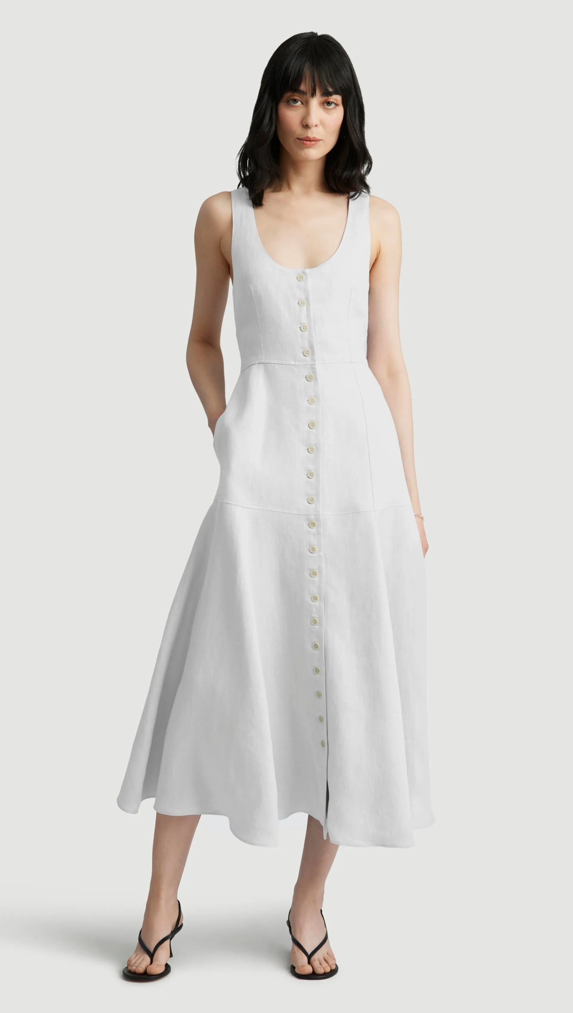 Marcy Dress in Cotton Sateen | White sold by Argent product image thumbnail 2