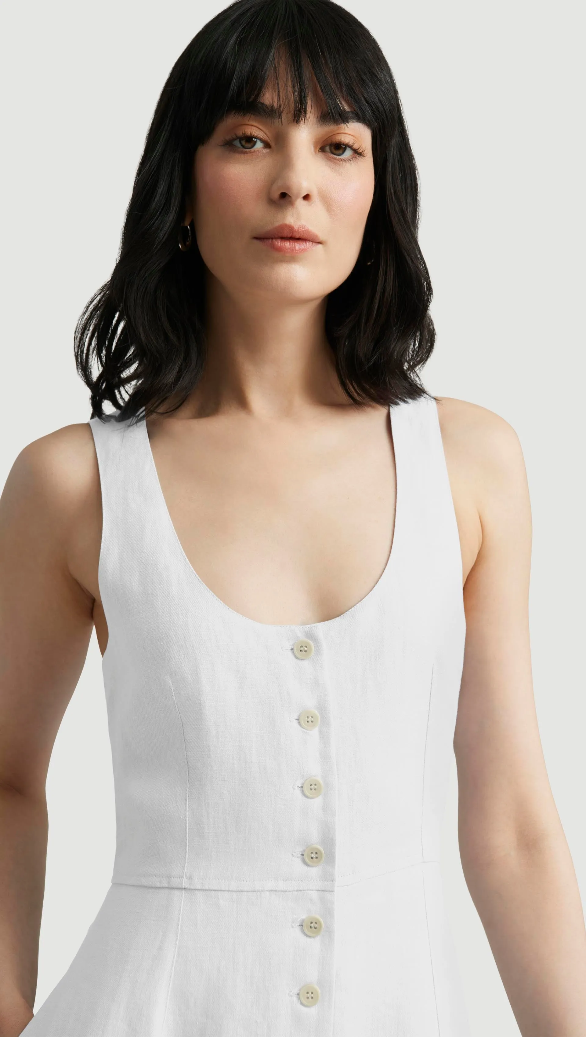 Marcy Dress in Cotton Sateen | White sold by Argent product image thumbnail 5