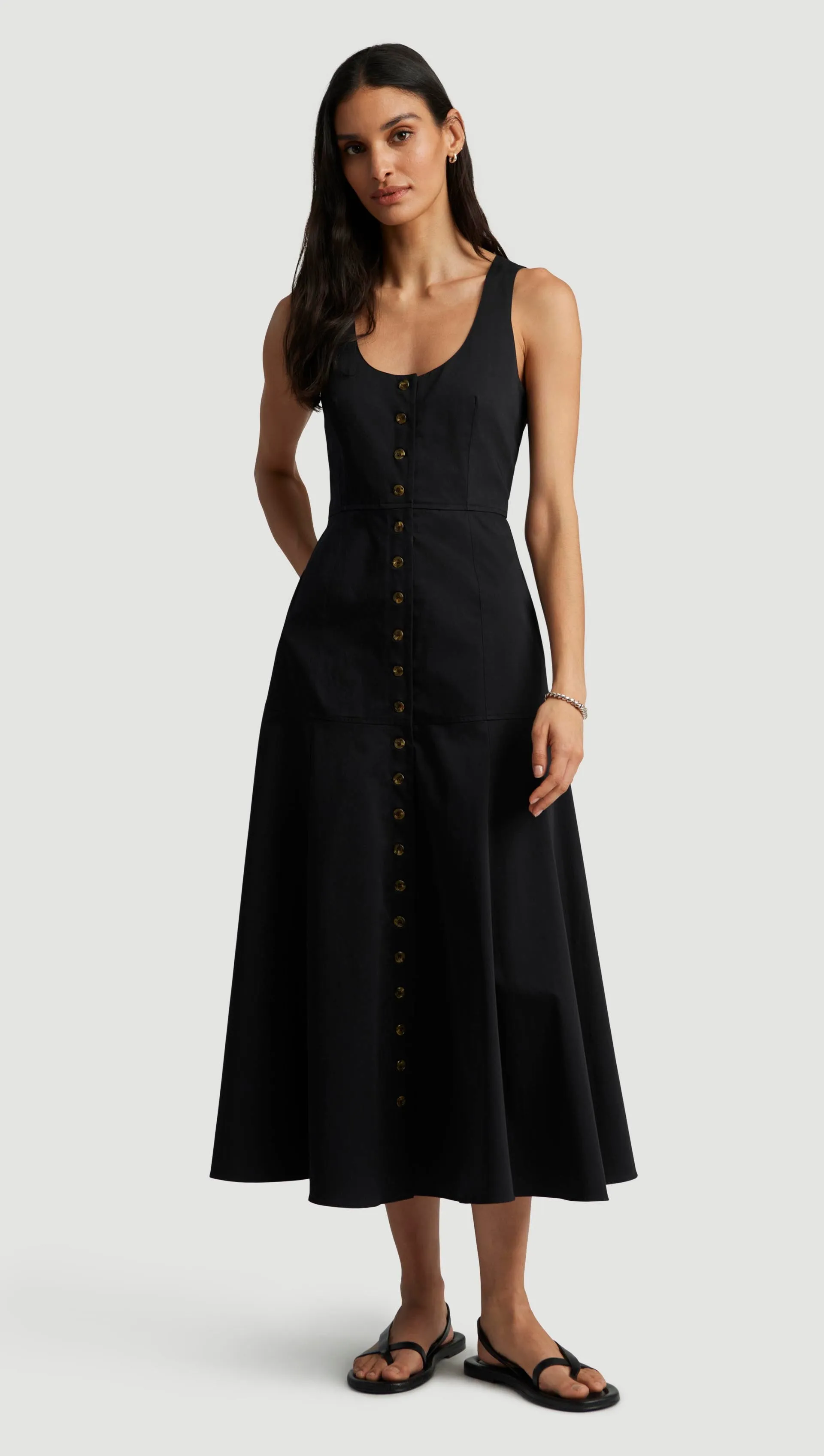 Marcy Dress in Cotton Sateen | Black sold by Argent product image thumbnail 2