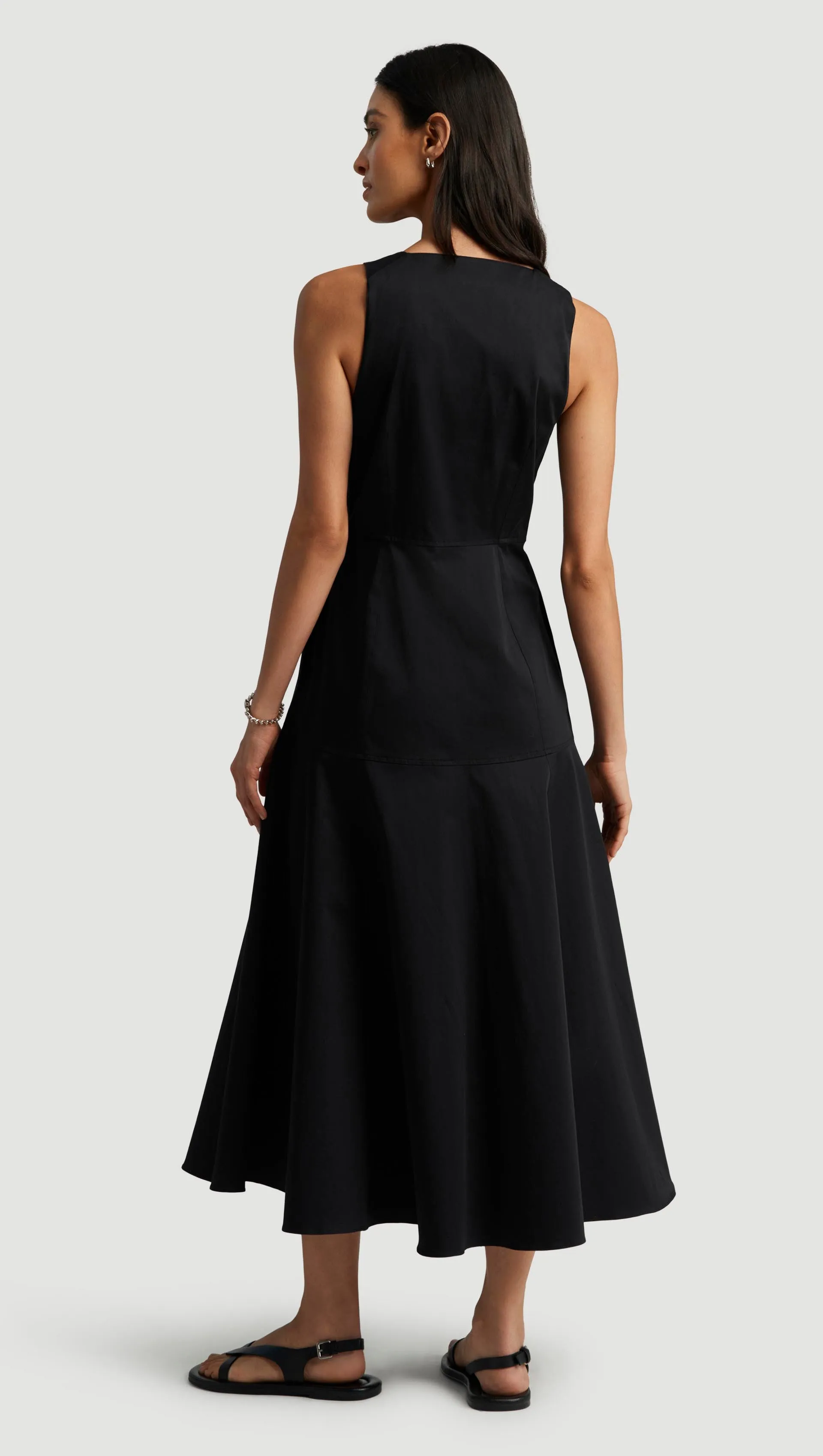 Marcy Dress in Cotton Sateen | Black sold by Argent product image thumbnail 4