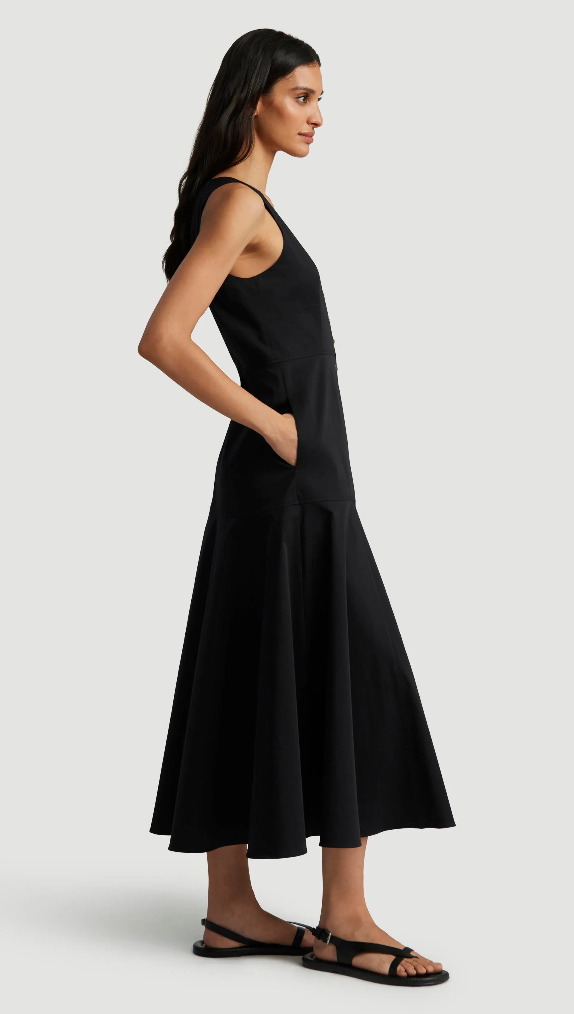 Marcy Dress in Cotton Sateen | Black sold by Argent product image thumbnail 3