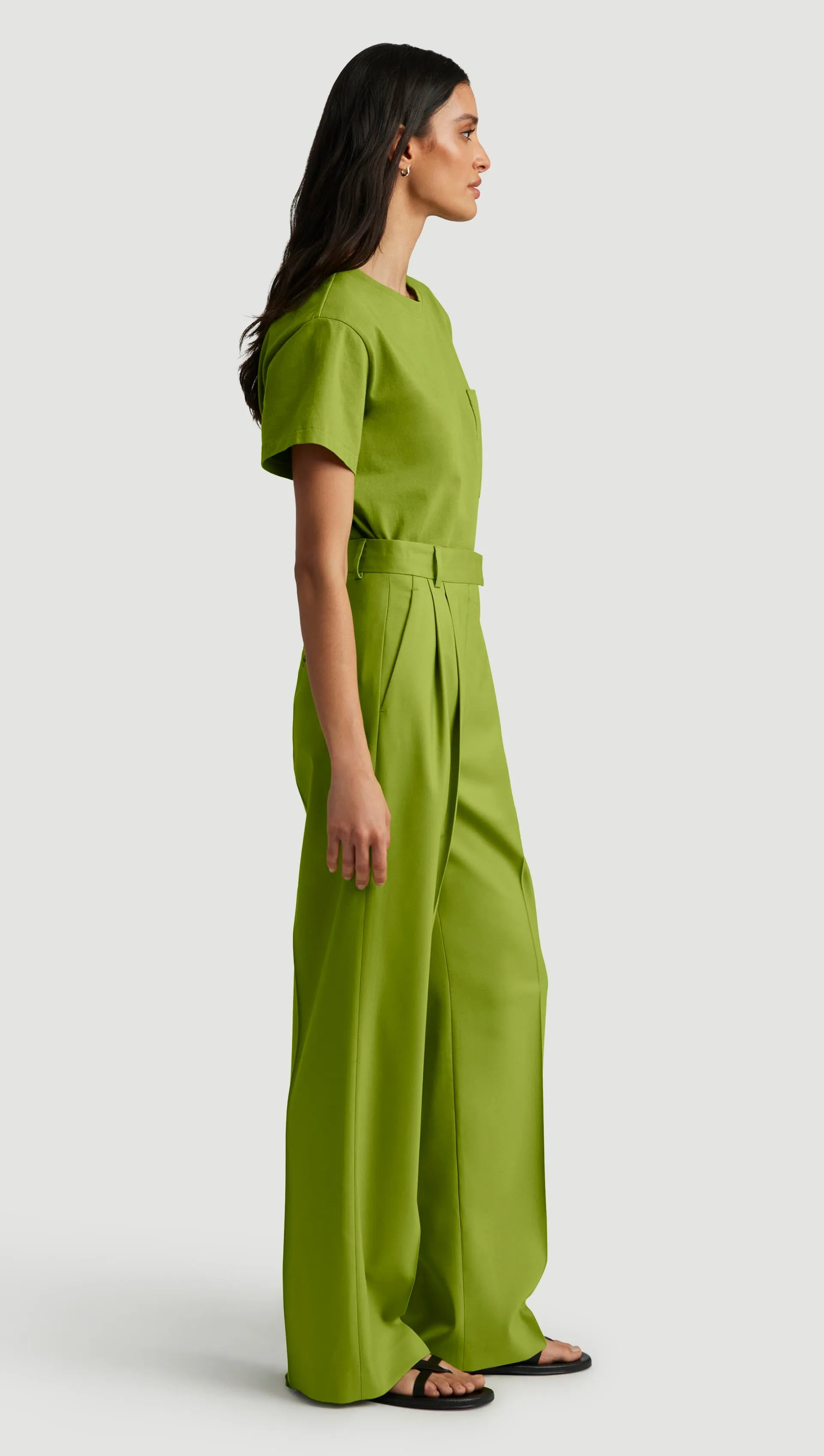 Pleated Trouser in Seasonless Wool | Grass sold by Argent product image thumbnail 3