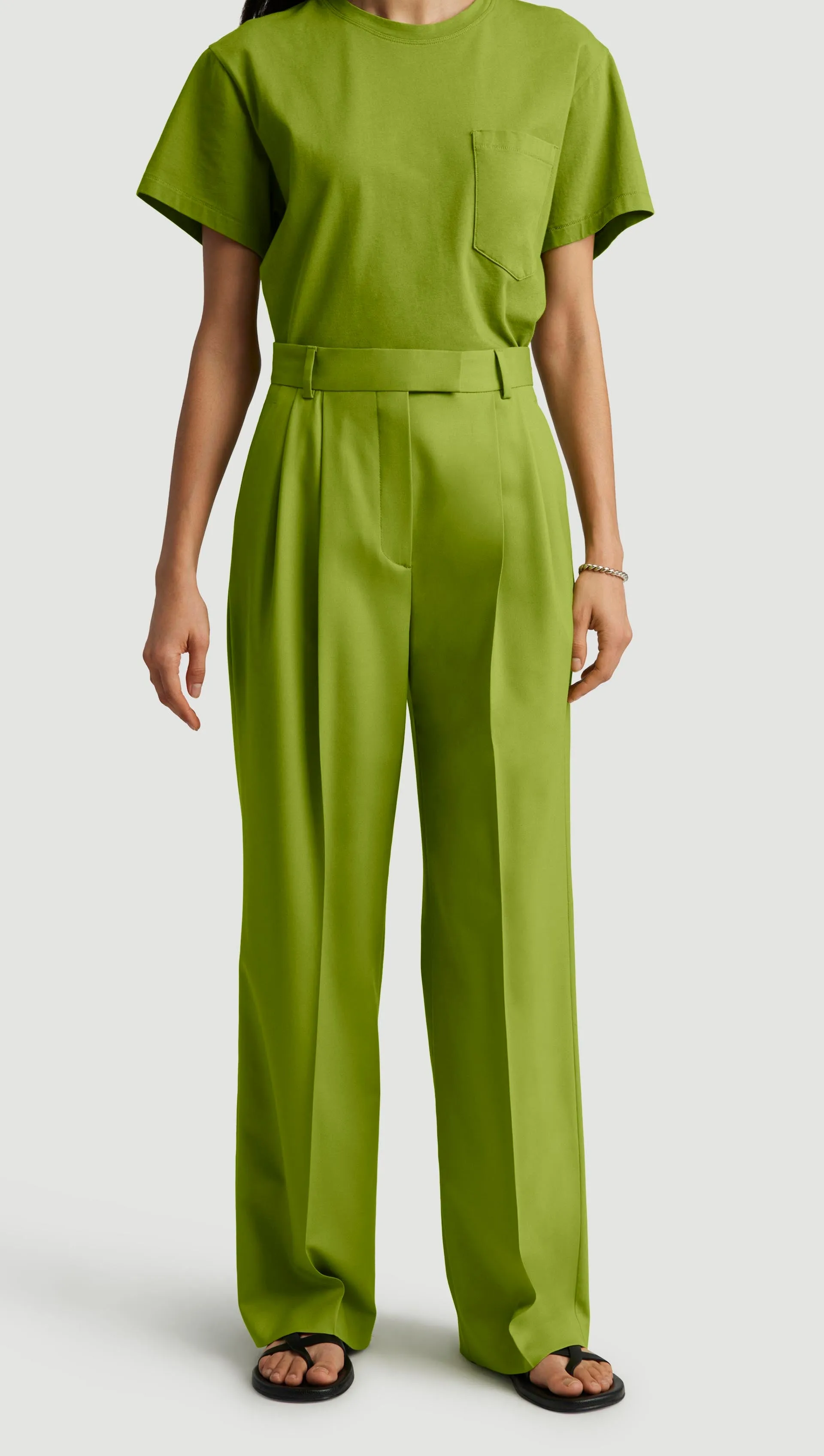 Pleated Trouser in Seasonless Wool | Grass sold by Argent product image thumbnail 2