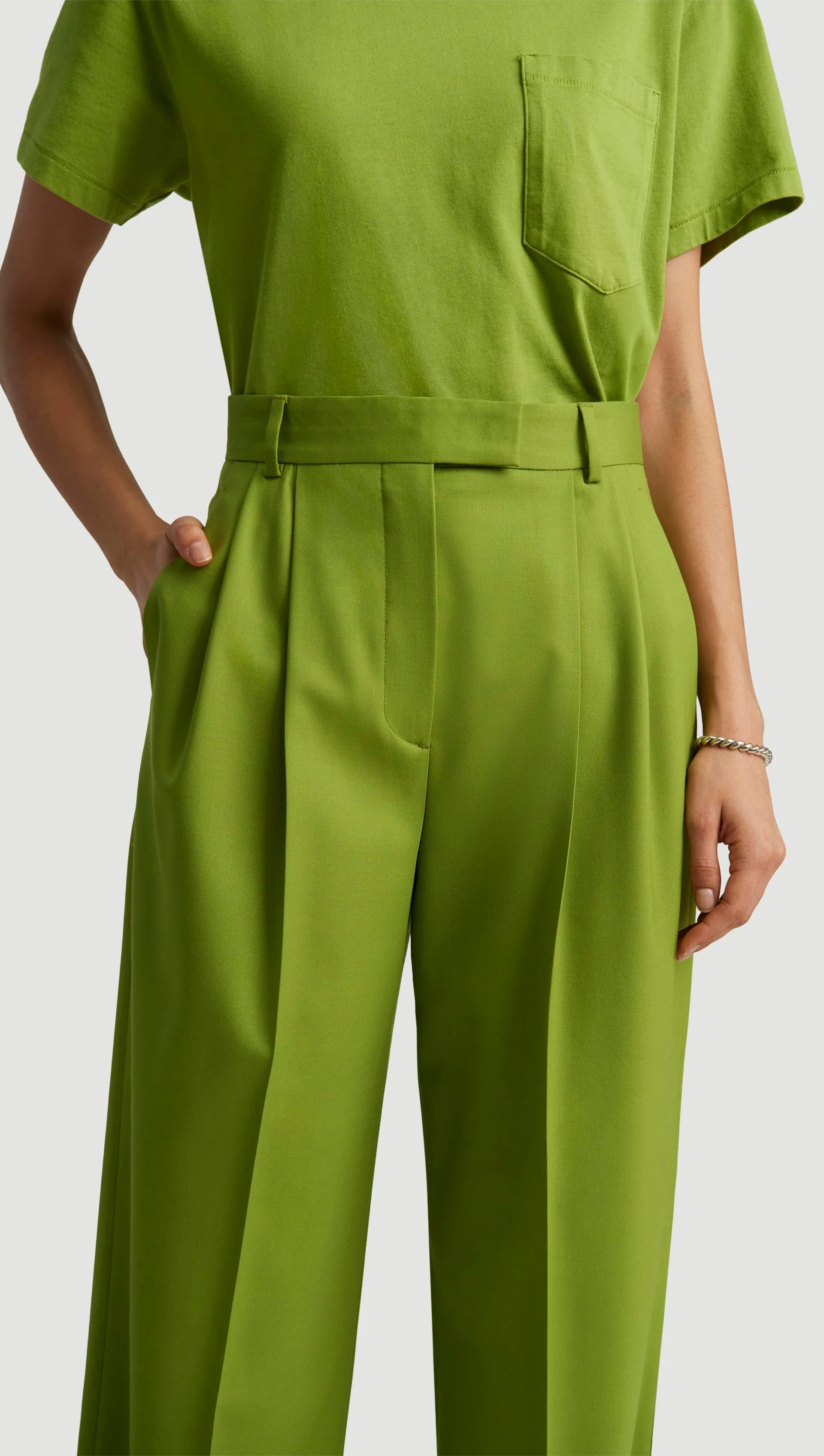 Pleated Trouser in Seasonless Wool | Grass sold by Argent product image thumbnail 5