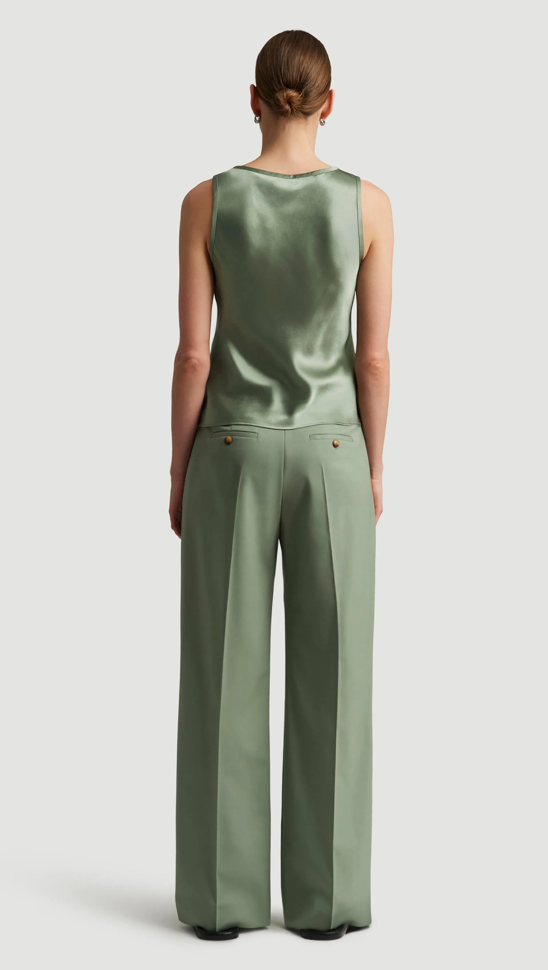 Tank in Silk Charmeuse | Pistachio sold by Argent product image thumbnail 4