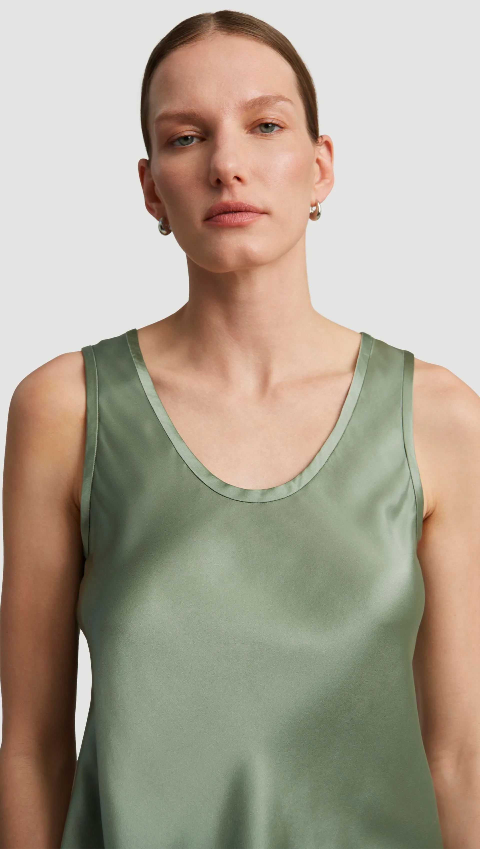 Tank in Silk Charmeuse | Pistachio sold by Argent product image thumbnail 2
