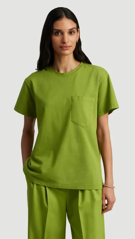 Oversized Pocket Tee in Cotton Jersey | Grass sold by Argent