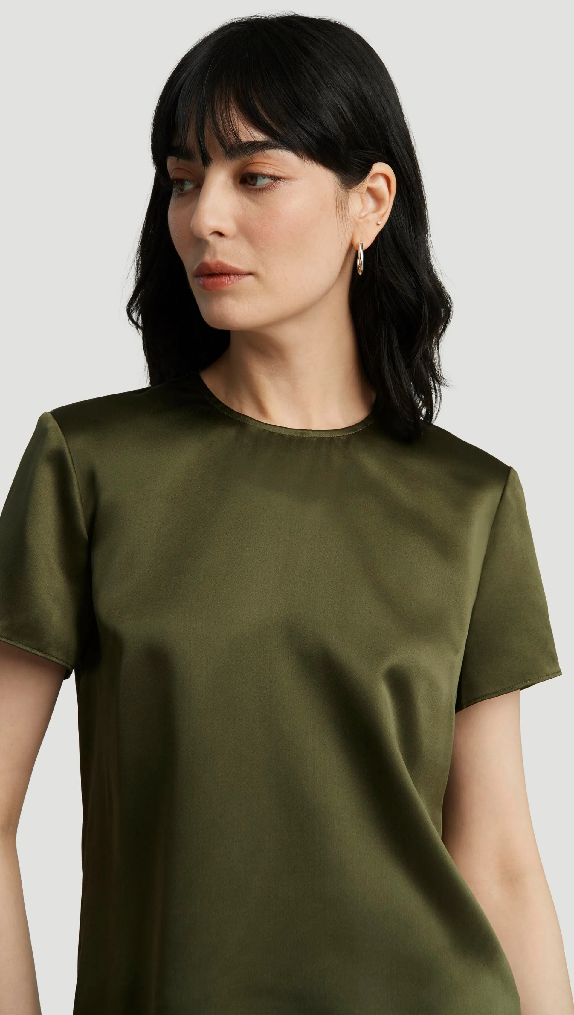 Woven Top in Silk Charmeuse | Pine Needle sold by Argent product image thumbnail 2