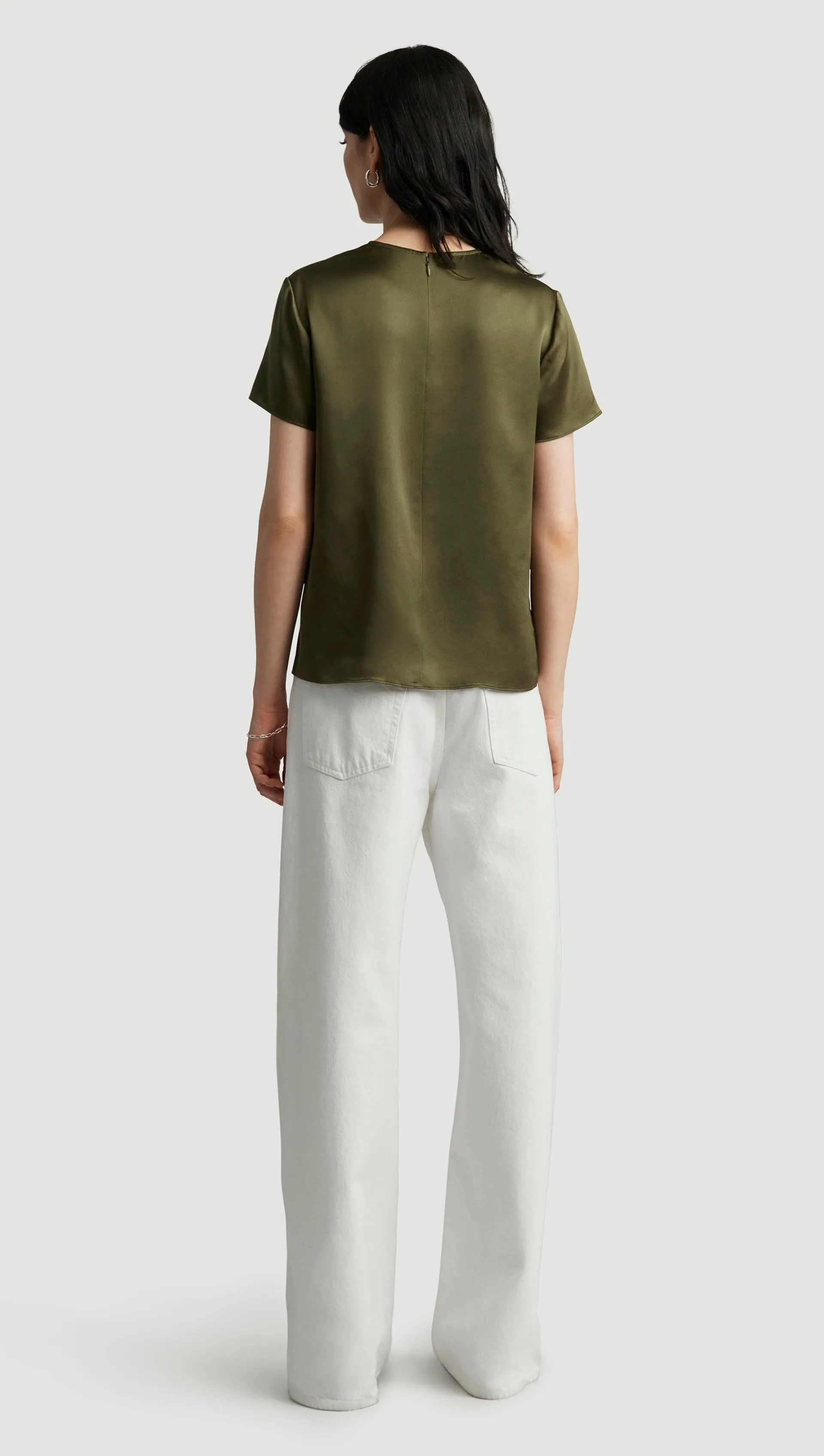 Woven Top in Silk Charmeuse | Pine Needle sold by Argent product image thumbnail 4