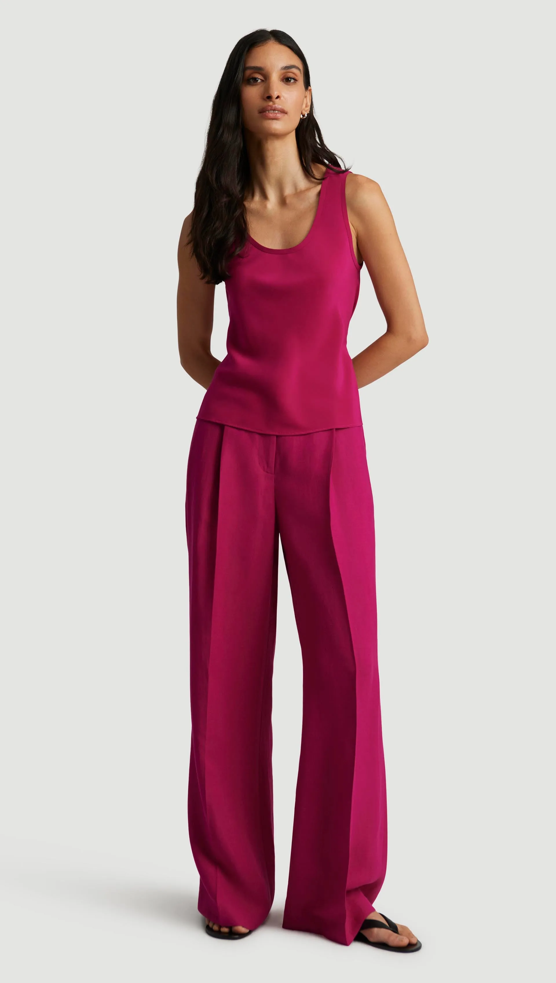 Tank in Matte-side Silk Charmeuse | Fuchsia sold by Argent product image thumbnail 4