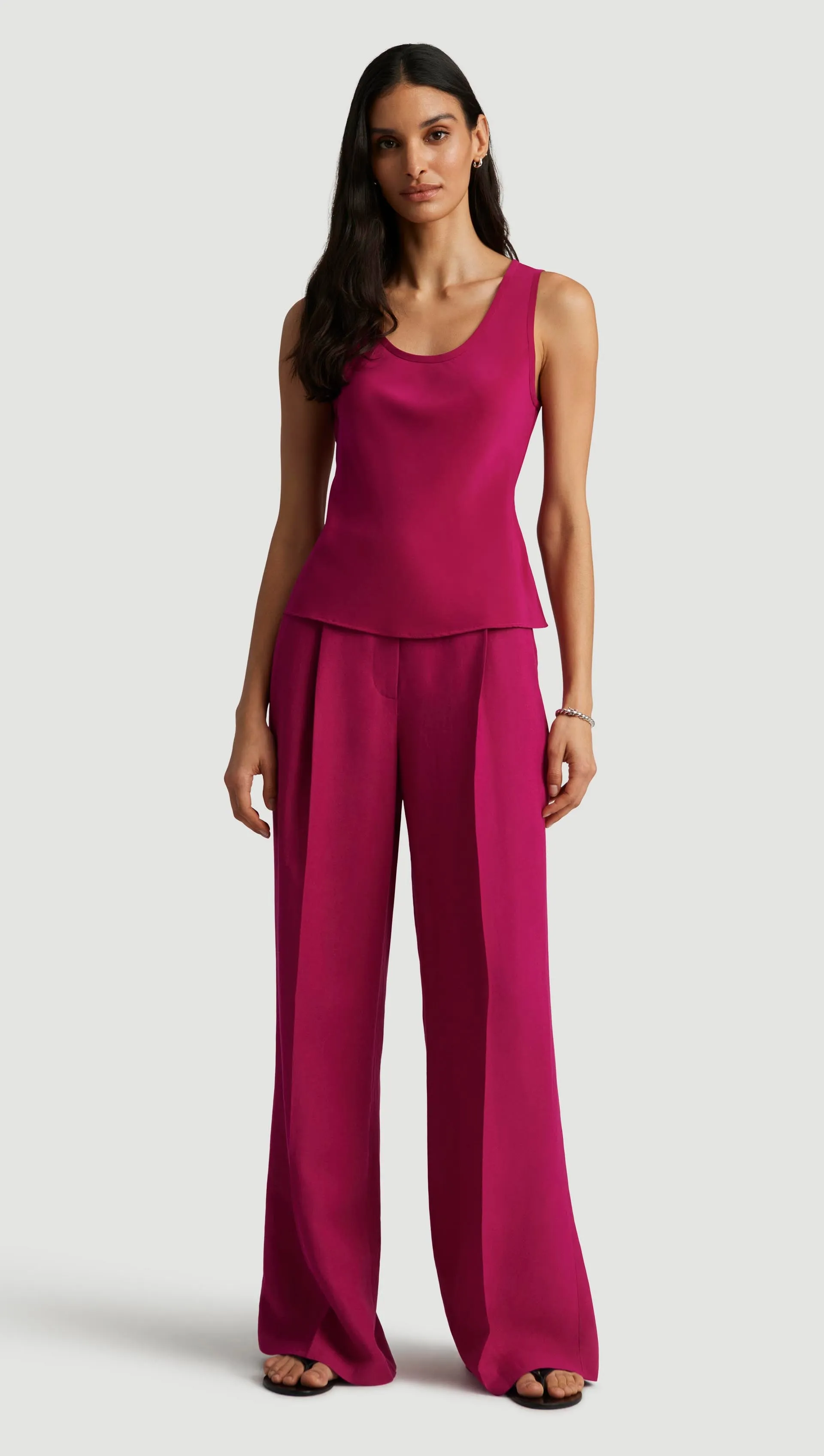 Tank in Matte-side Silk Charmeuse | Fuchsia sold by Argent product image thumbnail 3