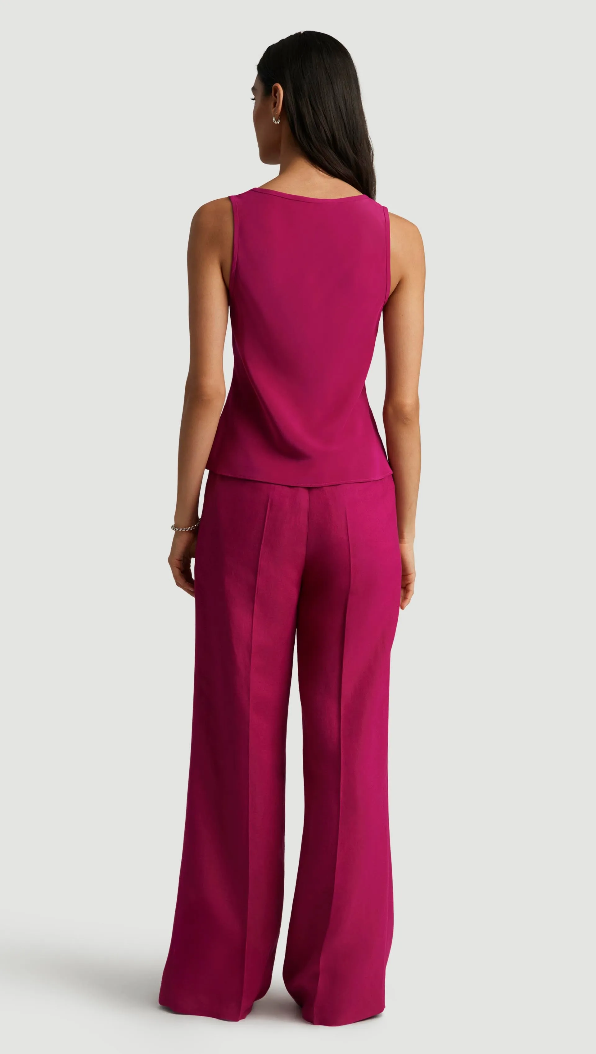 Tank in Matte-side Silk Charmeuse | Fuchsia sold by Argent product image thumbnail 5