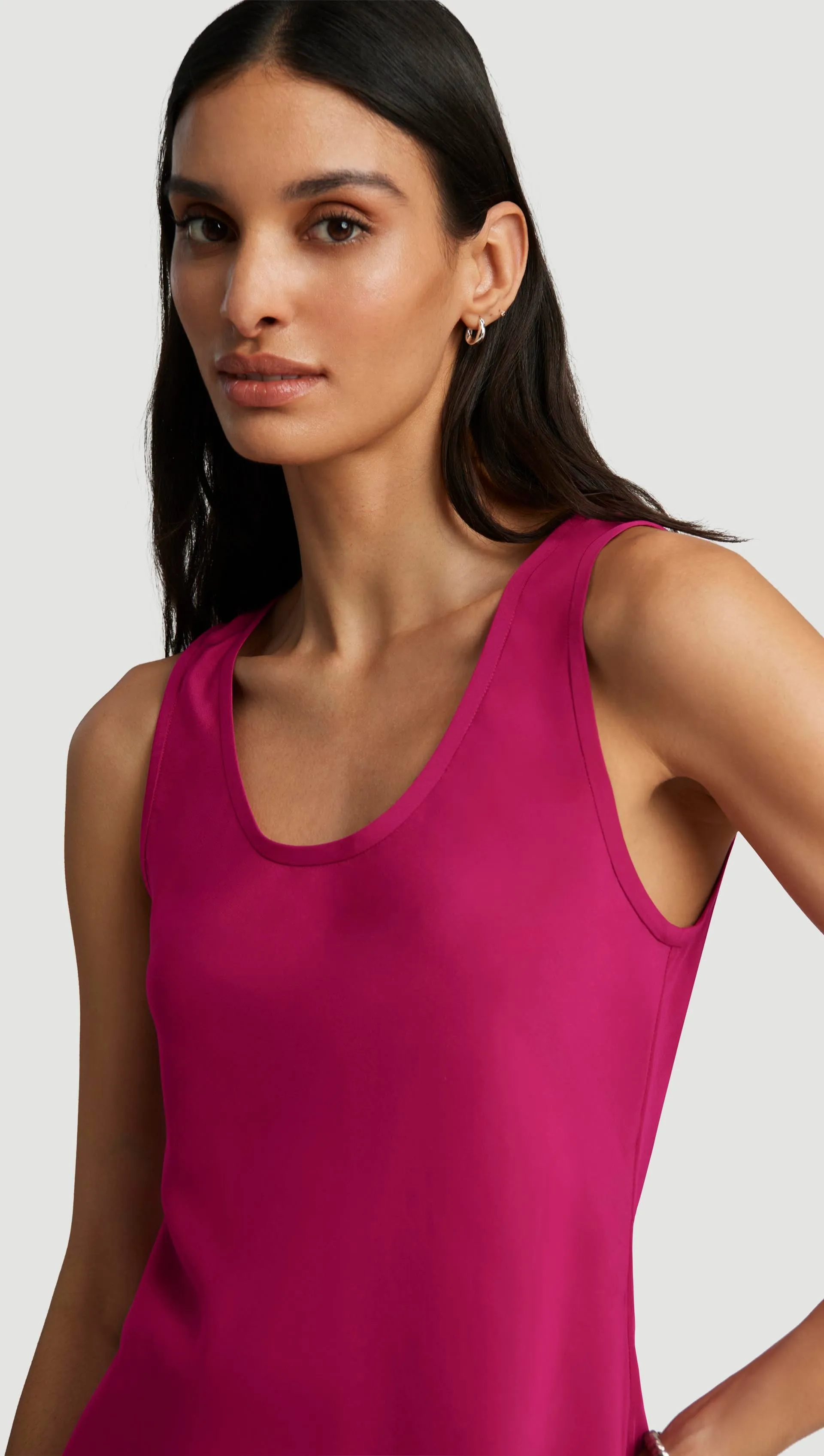Tank in Matte-side Silk Charmeuse | Fuchsia sold by Argent product image thumbnail 2