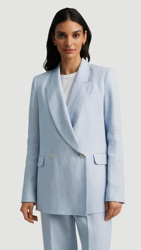 Brooklyn Blazer in Linen Twill | Glacier sold by Argent
