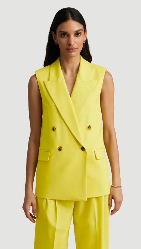 Bowery Vest in Seasonless Wool | Lemon sold by Argent