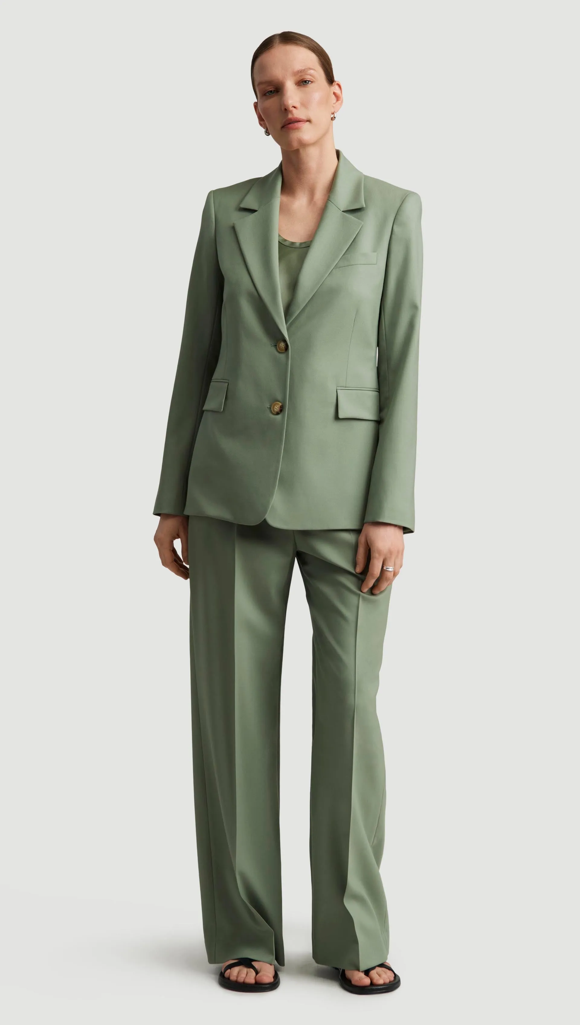 Two-Button Blazer in Seasonless Wool | Pistachio sold by Argent product image thumbnail 3