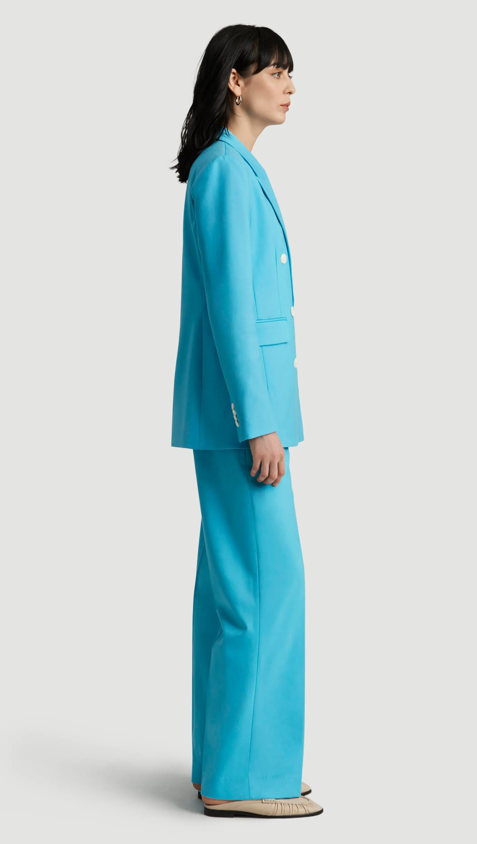 Double-Breasted Blazer in Seasonless Wool | Aqua sold by Argent product image thumbnail 4