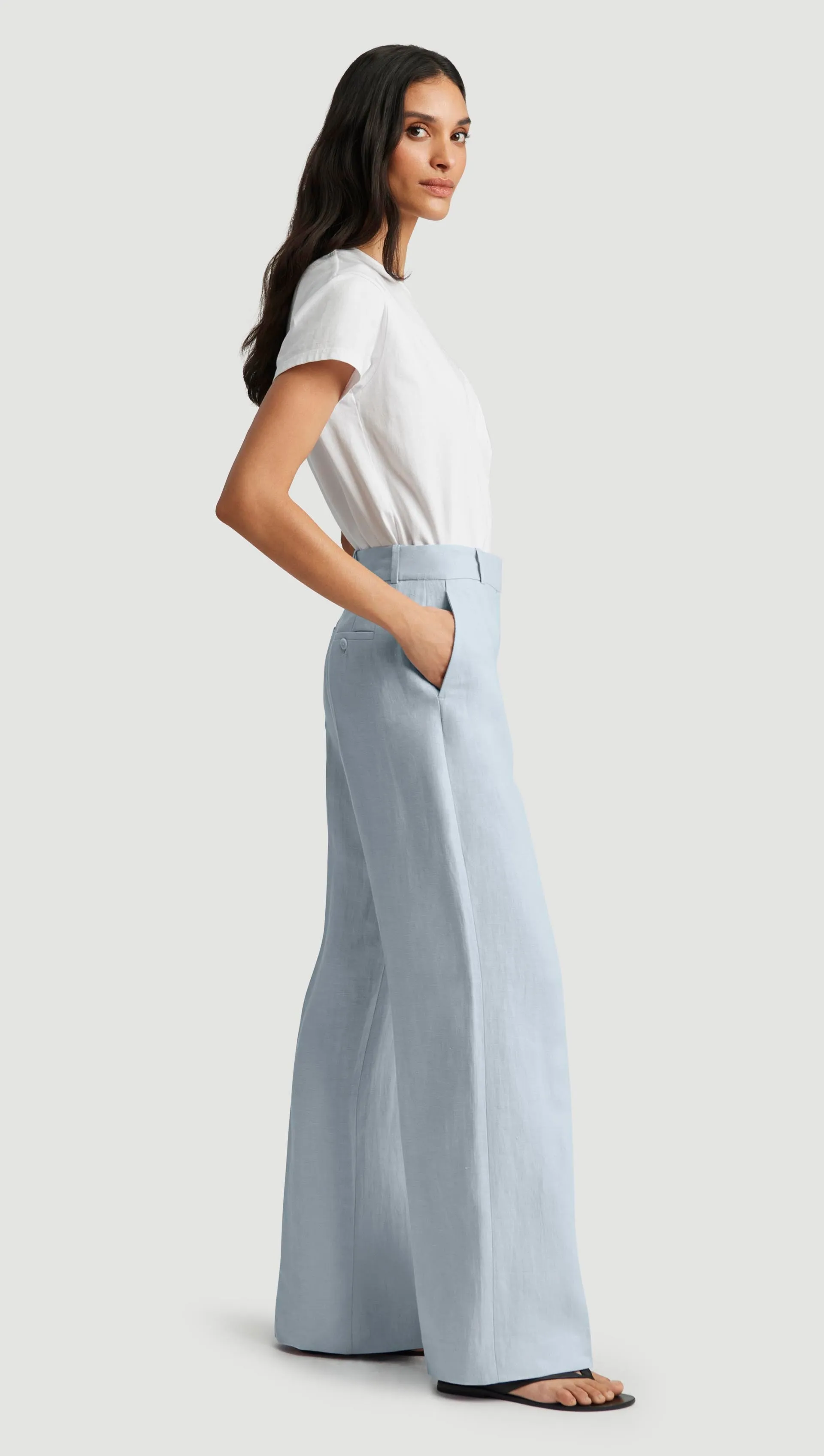 Soho Trouser in Linen Twill | Glacier sold by Argent product image thumbnail 5