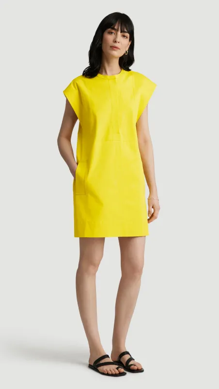 Mini Bib Dress in Cotton Twill | Lemon sold by Argent