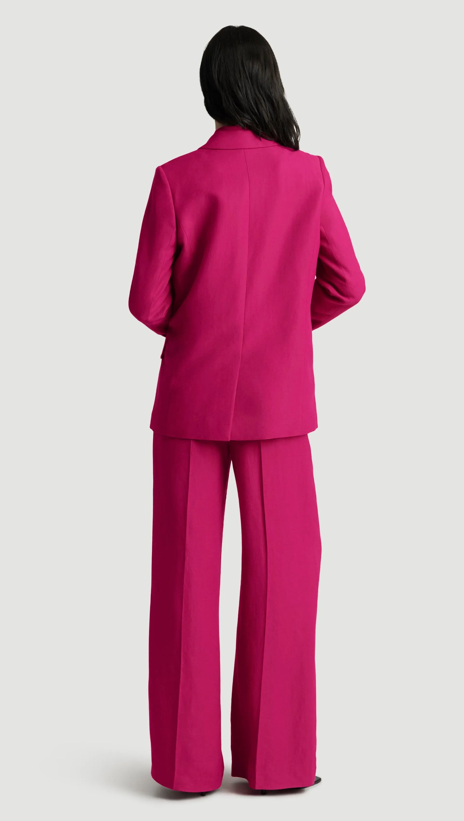 Peak Lapel Blazer in Viscose Linen Twill | Fuchsia sold by Argent product image thumbnail 5