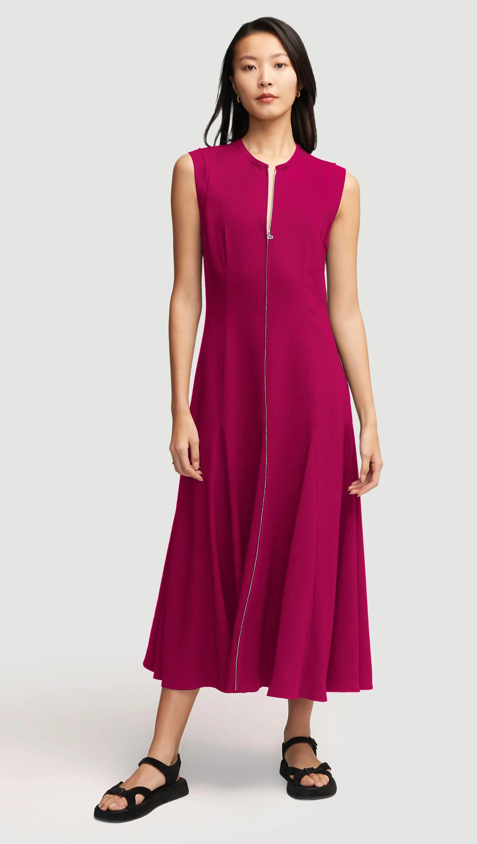 Cornelia Dress in Viscose Linen Twill | Fuchsia sold by Argent product image thumbnail 2
