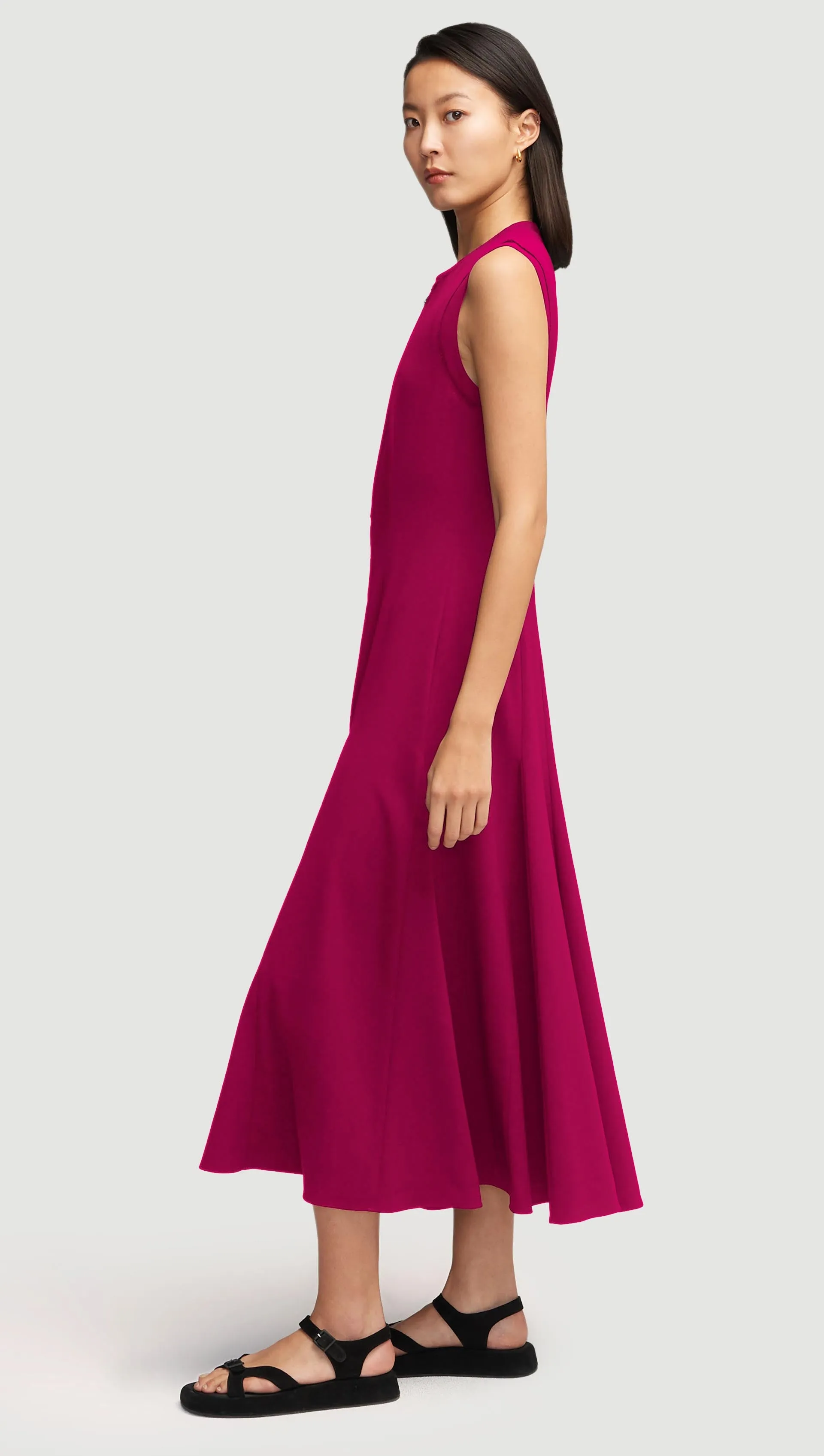 Cornelia Dress in Viscose Linen Twill | Fuchsia sold by Argent product image thumbnail 4