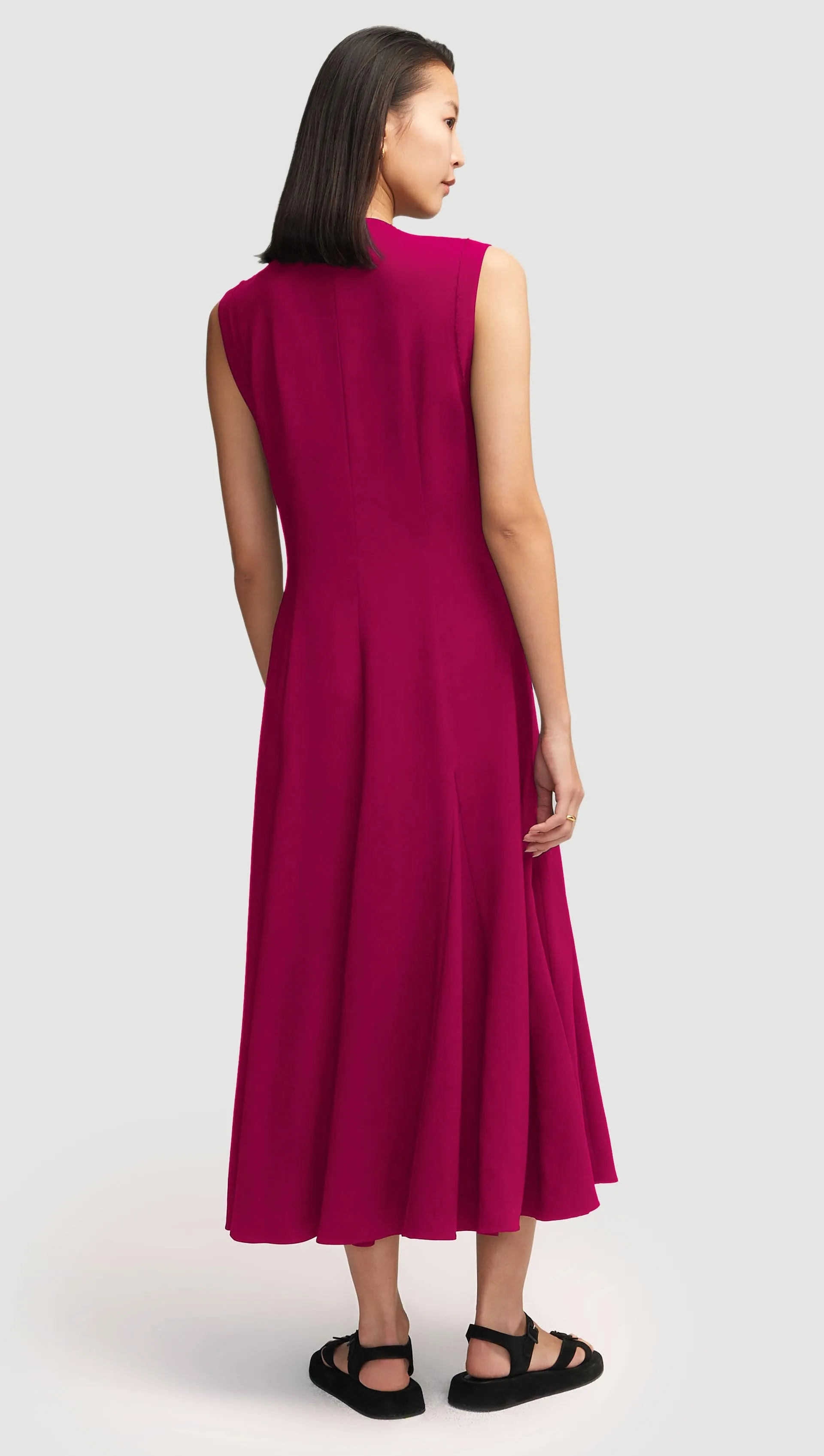 Cornelia Dress in Viscose Linen Twill | Fuchsia sold by Argent product image thumbnail 5