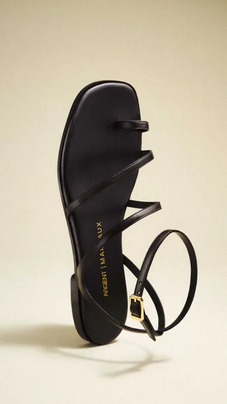 The Positano Sandal in Espresso Nappa sold by Argent