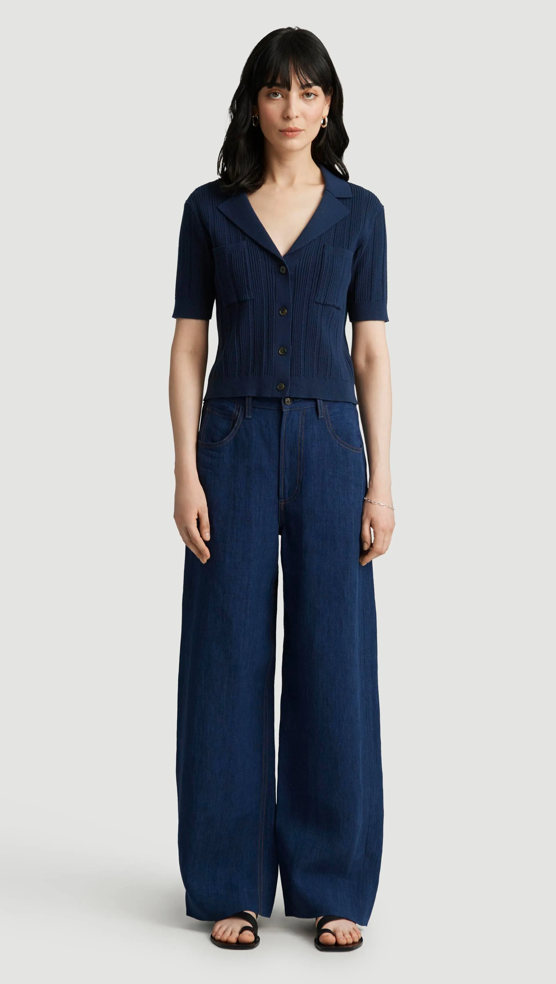 Collared Pocket Knit in Cotton | Midnight sold by Argent product image thumbnail 4