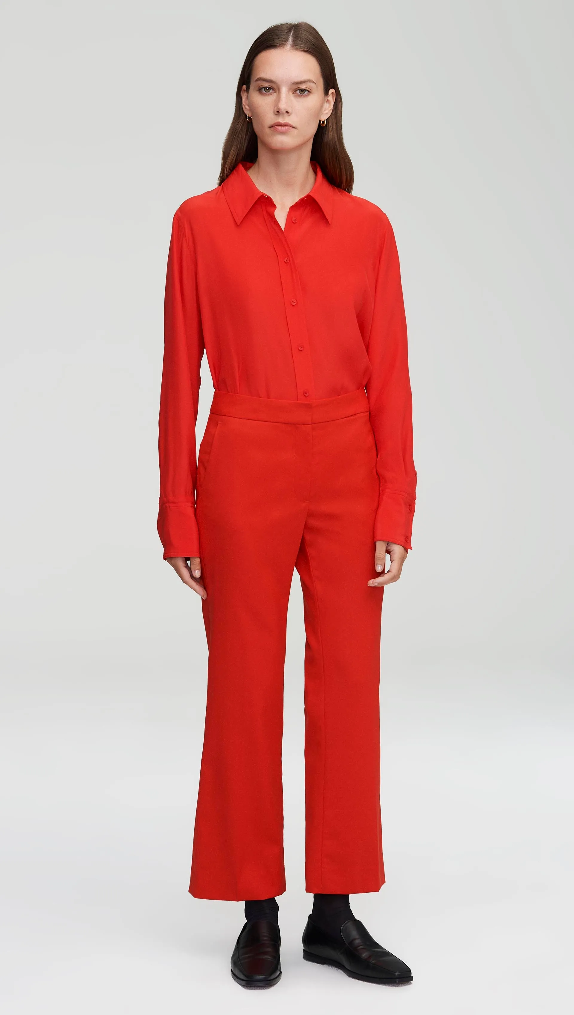 Slim Blouse in Matte-side Silk Charmeuse | Scarlet sold by Argent product image thumbnail 3