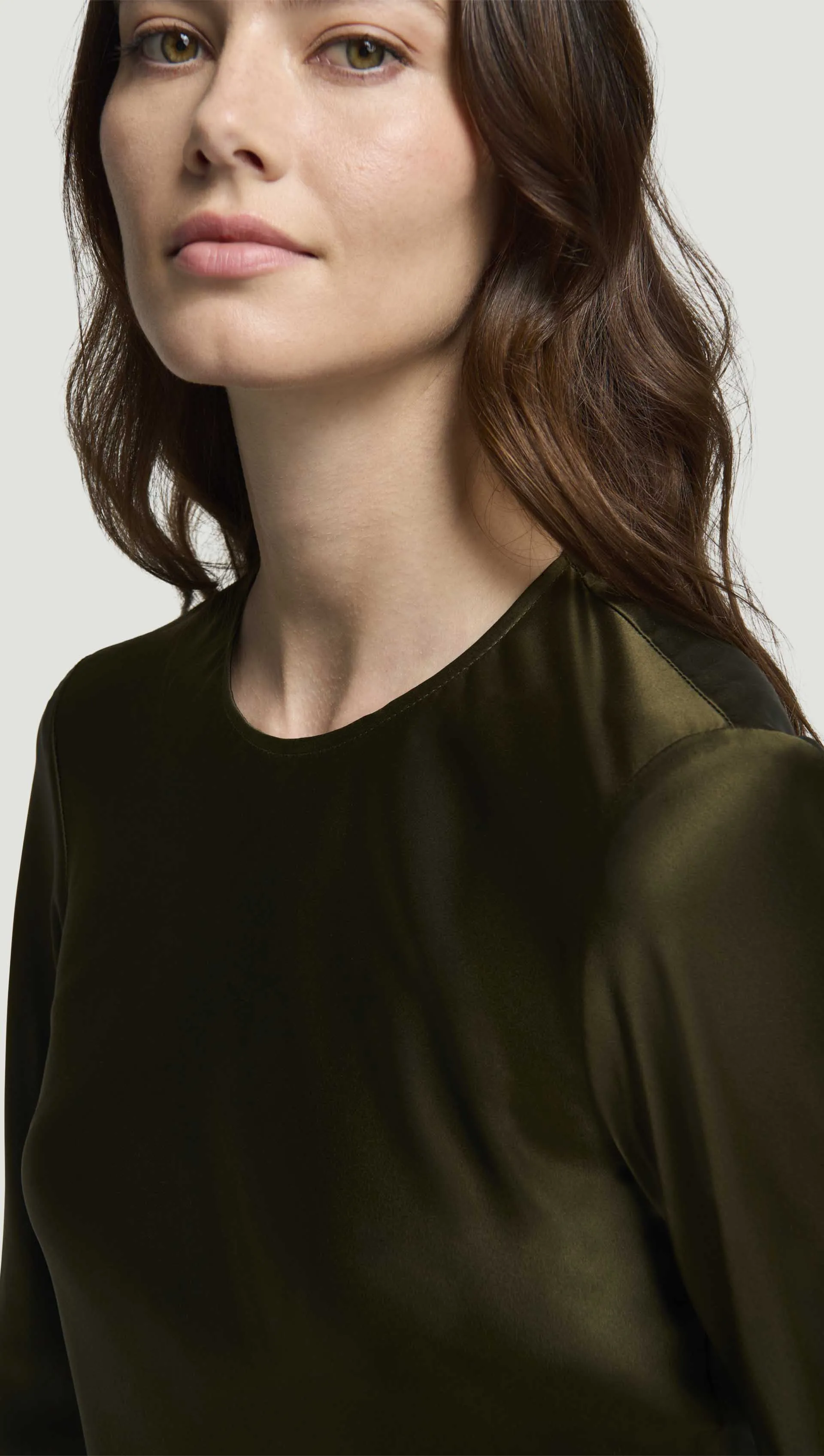Longsleeve Bias Top in Silk Charmeuse | Basil sold by Argent product image thumbnail 2
