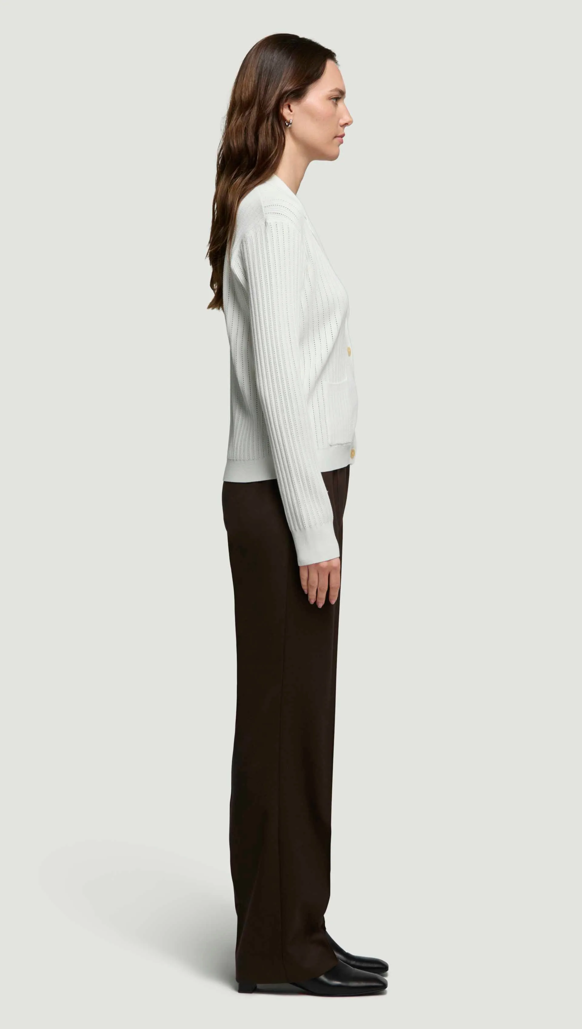 Collared Cardigan in Viscose Blend | Ivory sold by Argent product image thumbnail 4