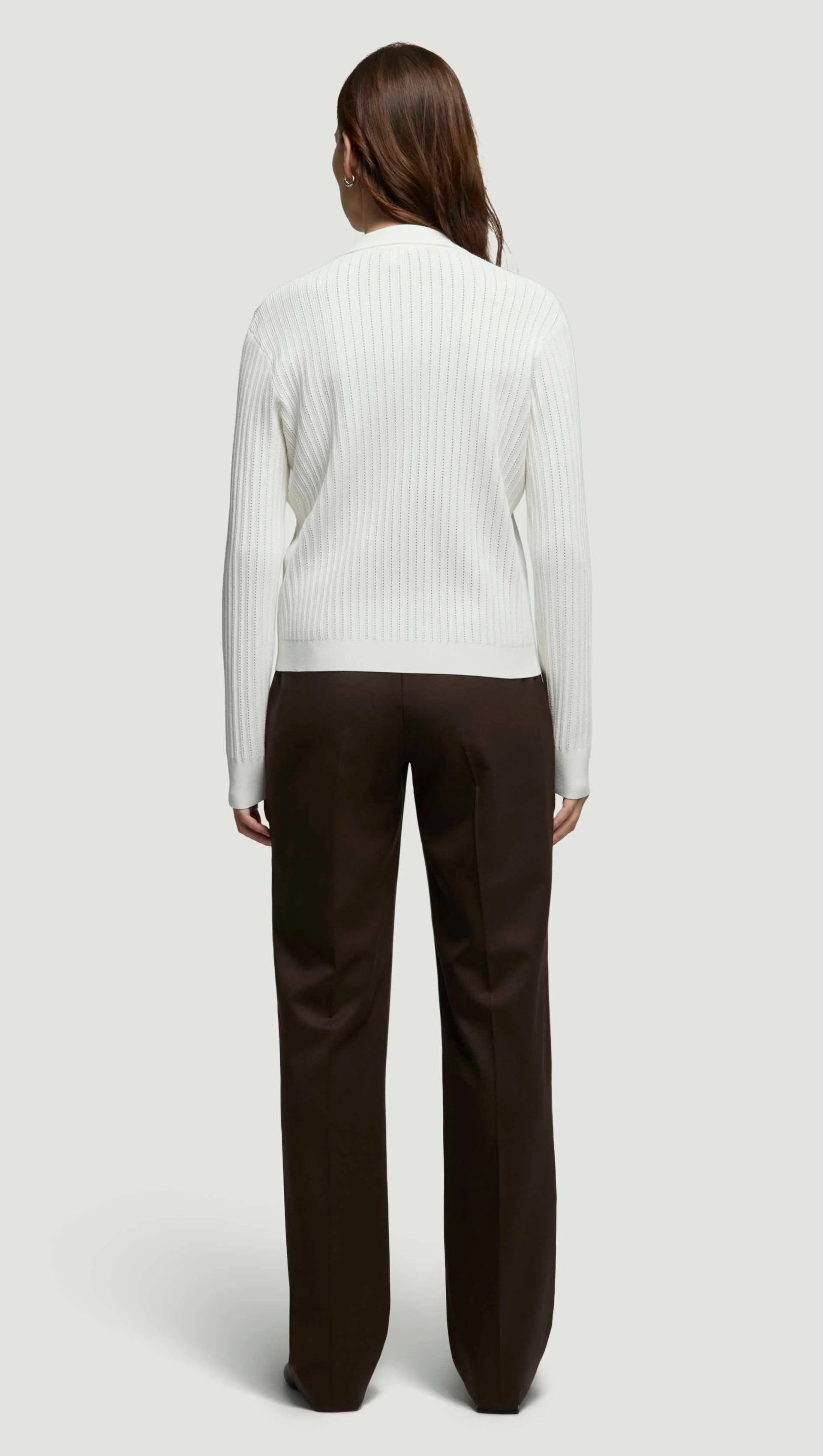 Collared Cardigan in Viscose Blend | Ivory sold by Argent product image thumbnail 5