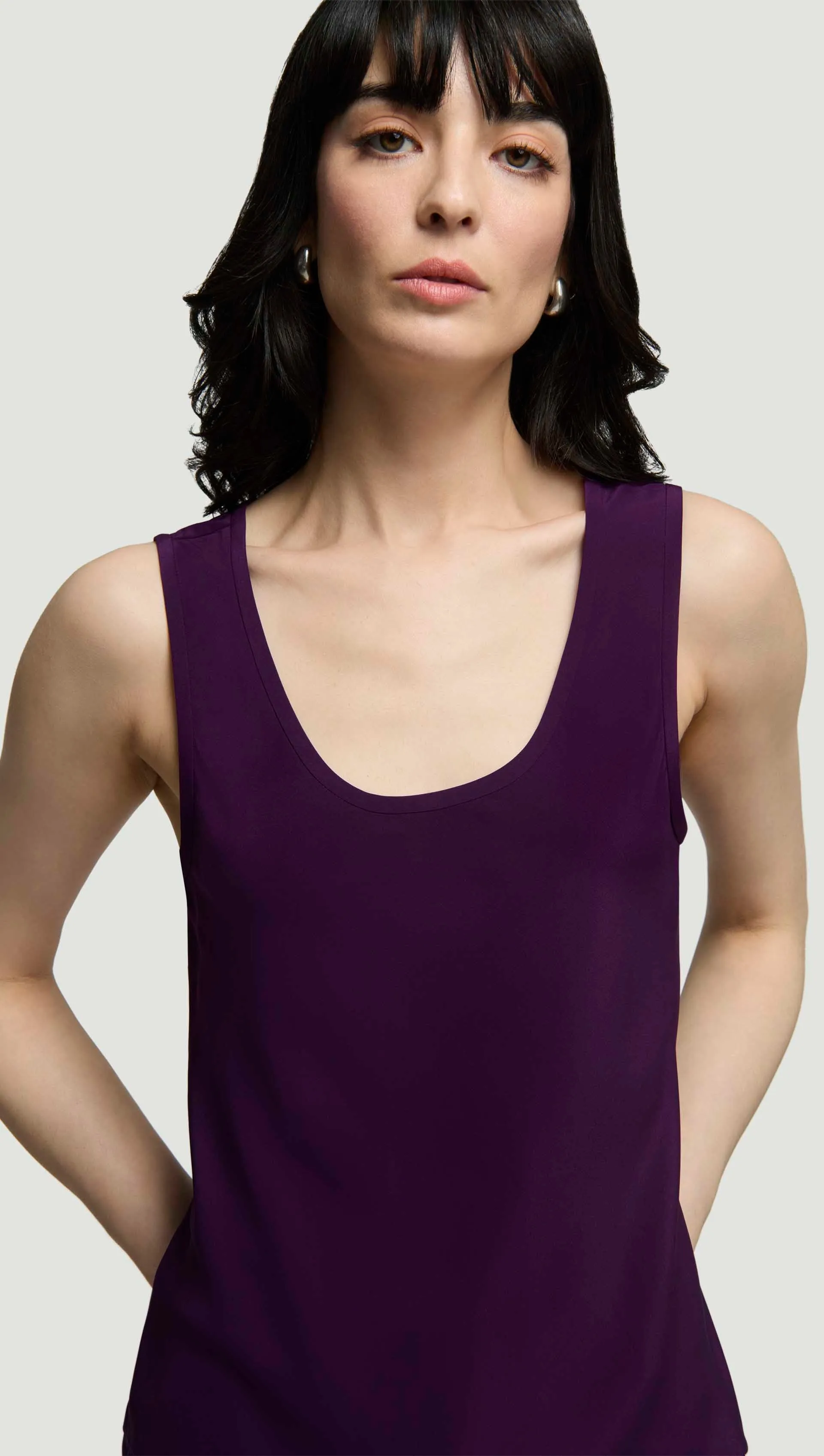 Tank in Silk Charmeuse | Grape sold by Argent product image thumbnail 2