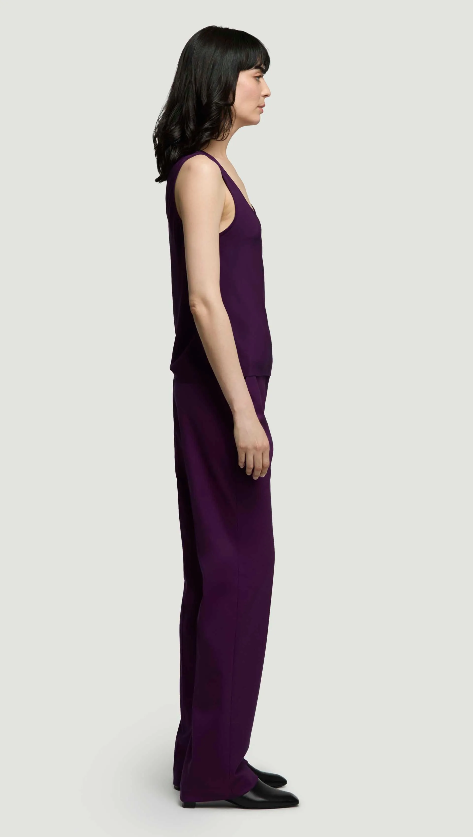 Tank in Silk Charmeuse | Grape sold by Argent product image thumbnail 3