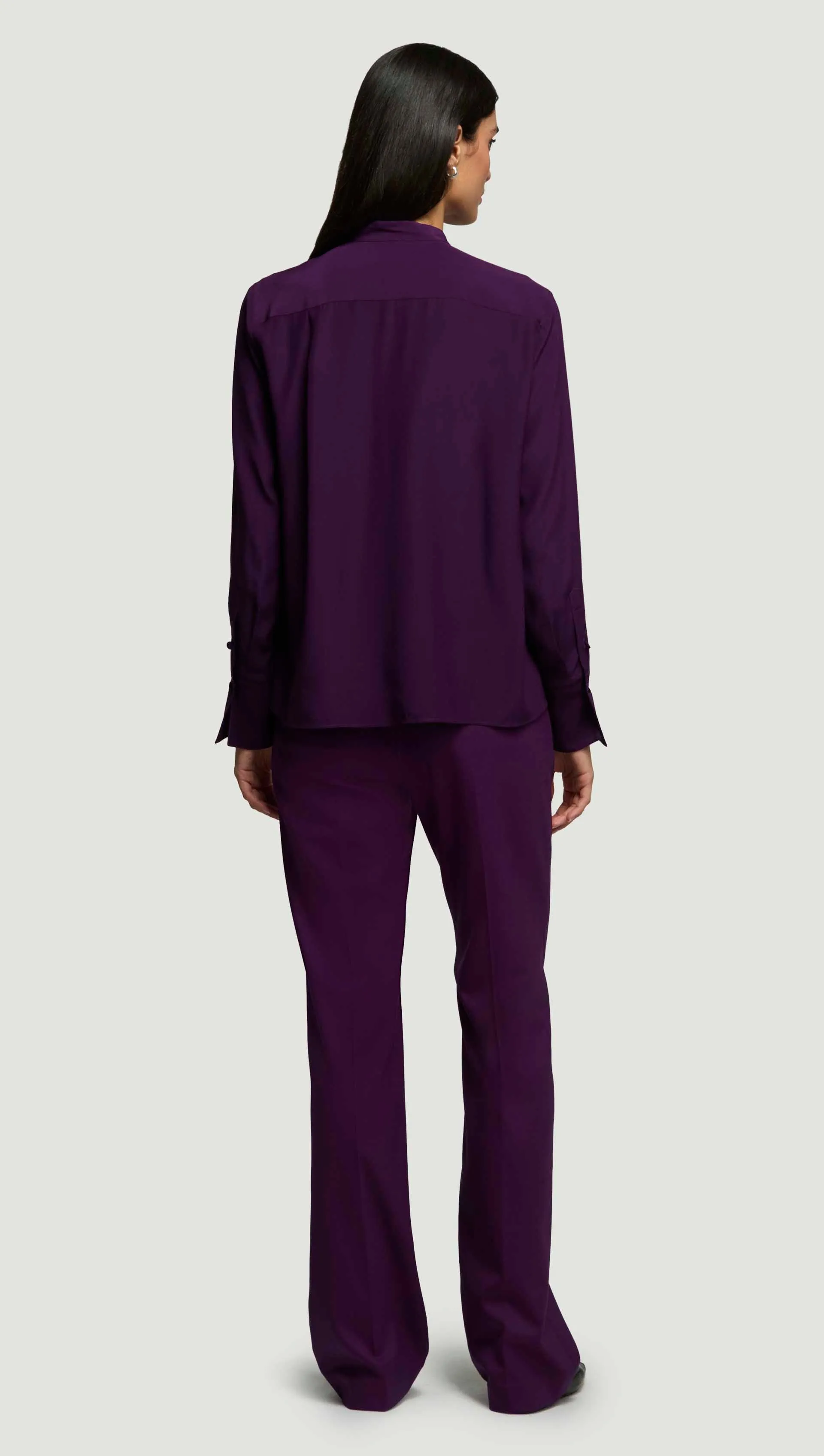 Cowl Neck Blouse in Silk Charmeuse | Grape sold by Argent product image thumbnail 5