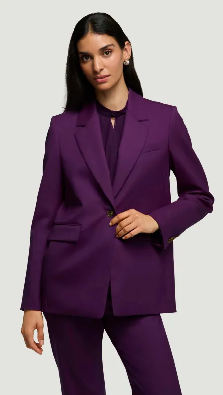 Notch Lapel Blazer in Seasonless Wool | Grape sold by Argent