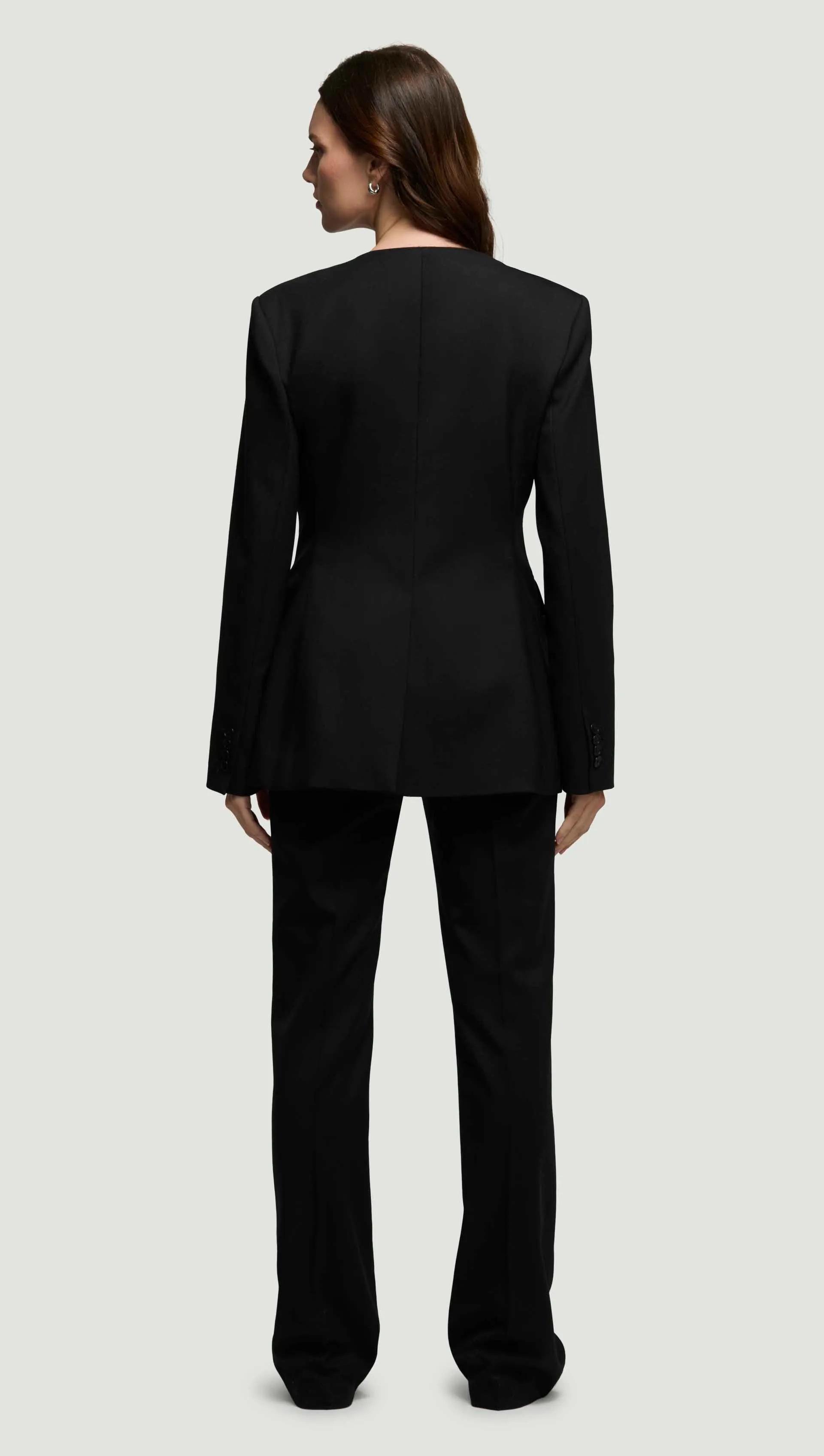 Double-Breasted Crewneck Blazer in Seasonless Wool | Black sold by Argent product image thumbnail 5