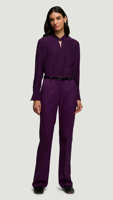 Straight Leg Trouser in Seasonless Wool | Grape sold by Argent