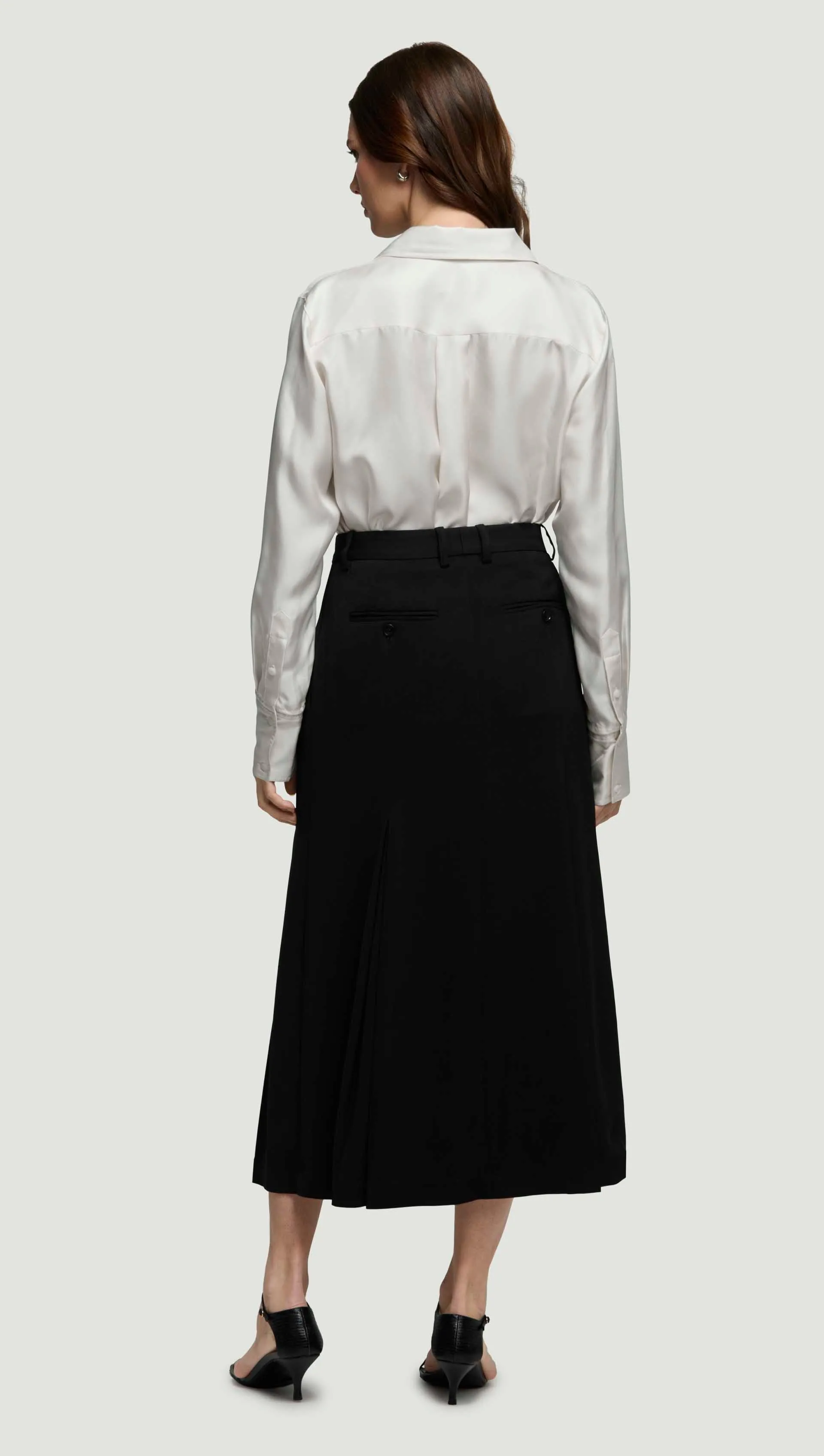 Godet Skirt in Stretch Crepe | Black sold by Argent product image thumbnail 4