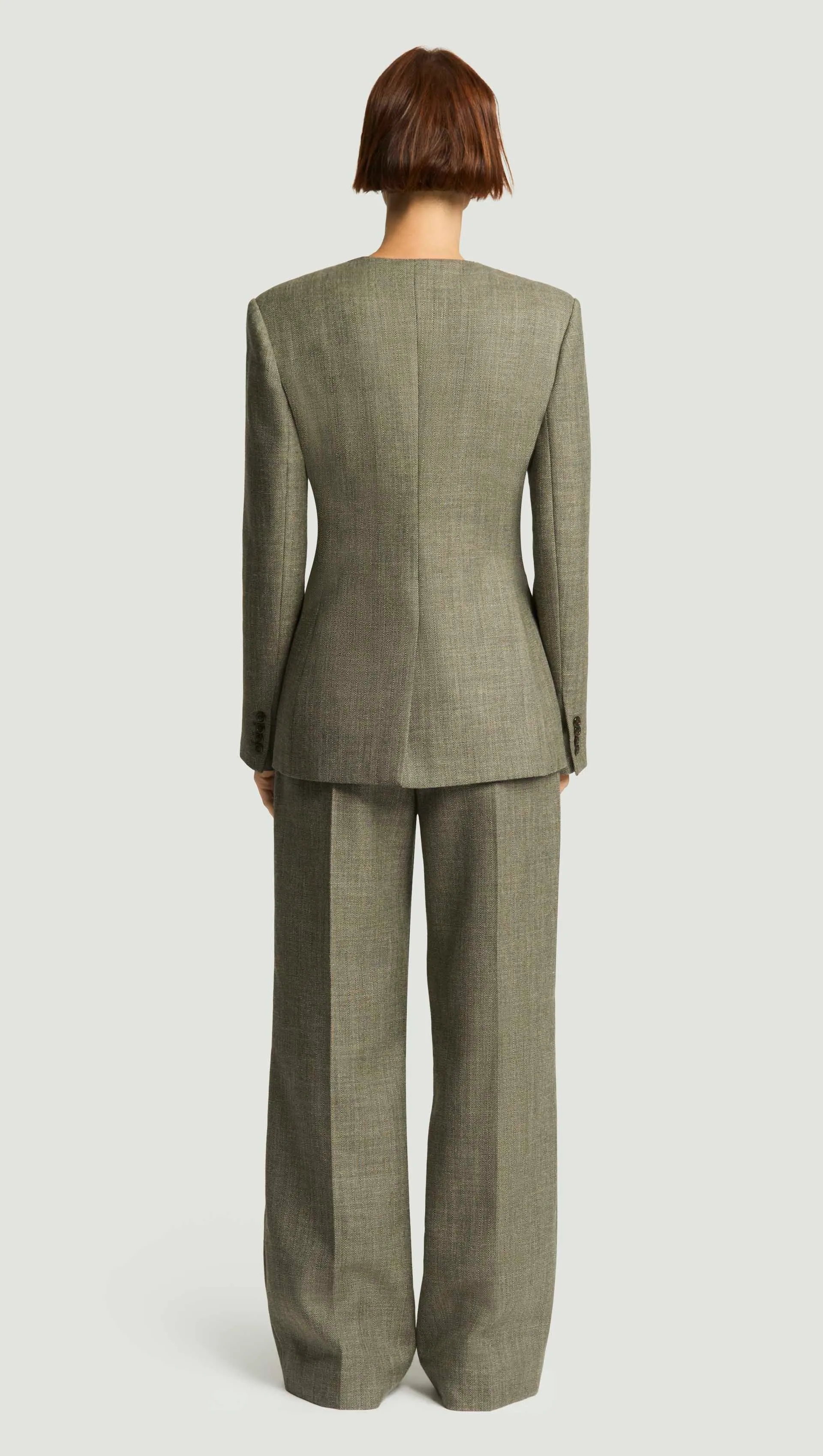 Double-Breasted Crewneck Blazer in Herringbone | Ash sold by Argent product image thumbnail 4