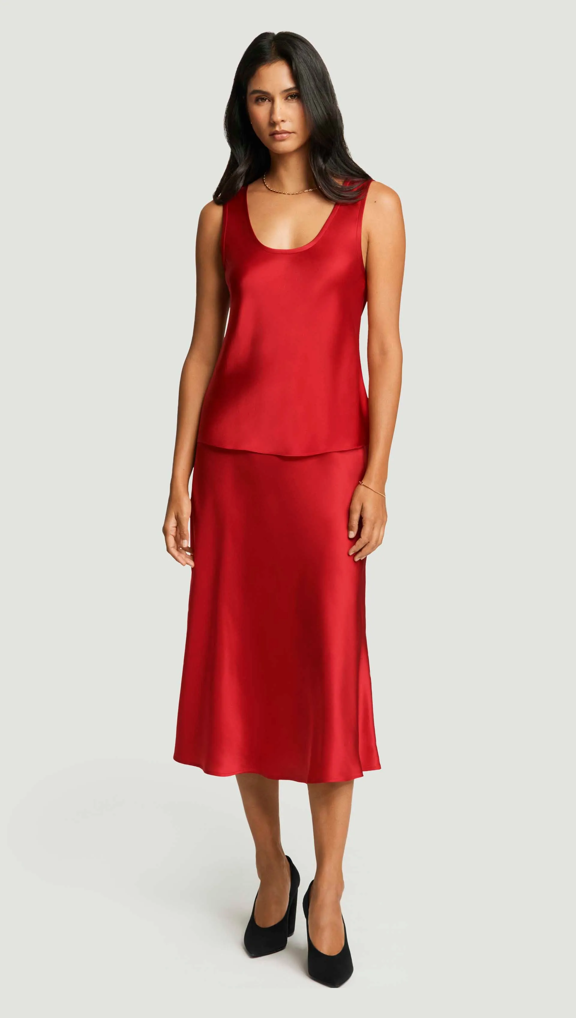 Tank in Silk Charmeuse | Ruby Red sold by Argent product image thumbnail 2