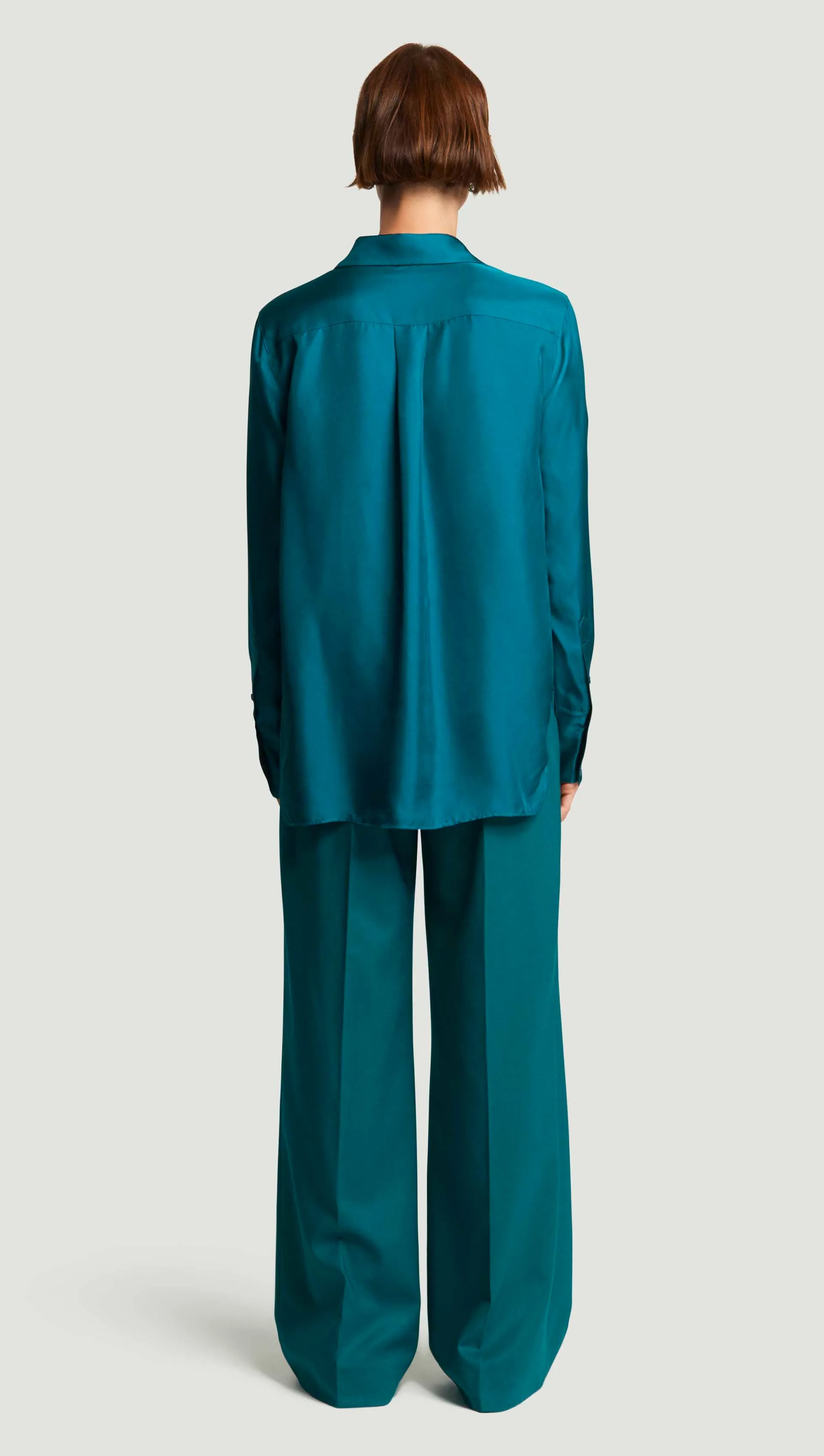Slim Blouse in Silk Twill | Teal sold by Argent product image thumbnail 5