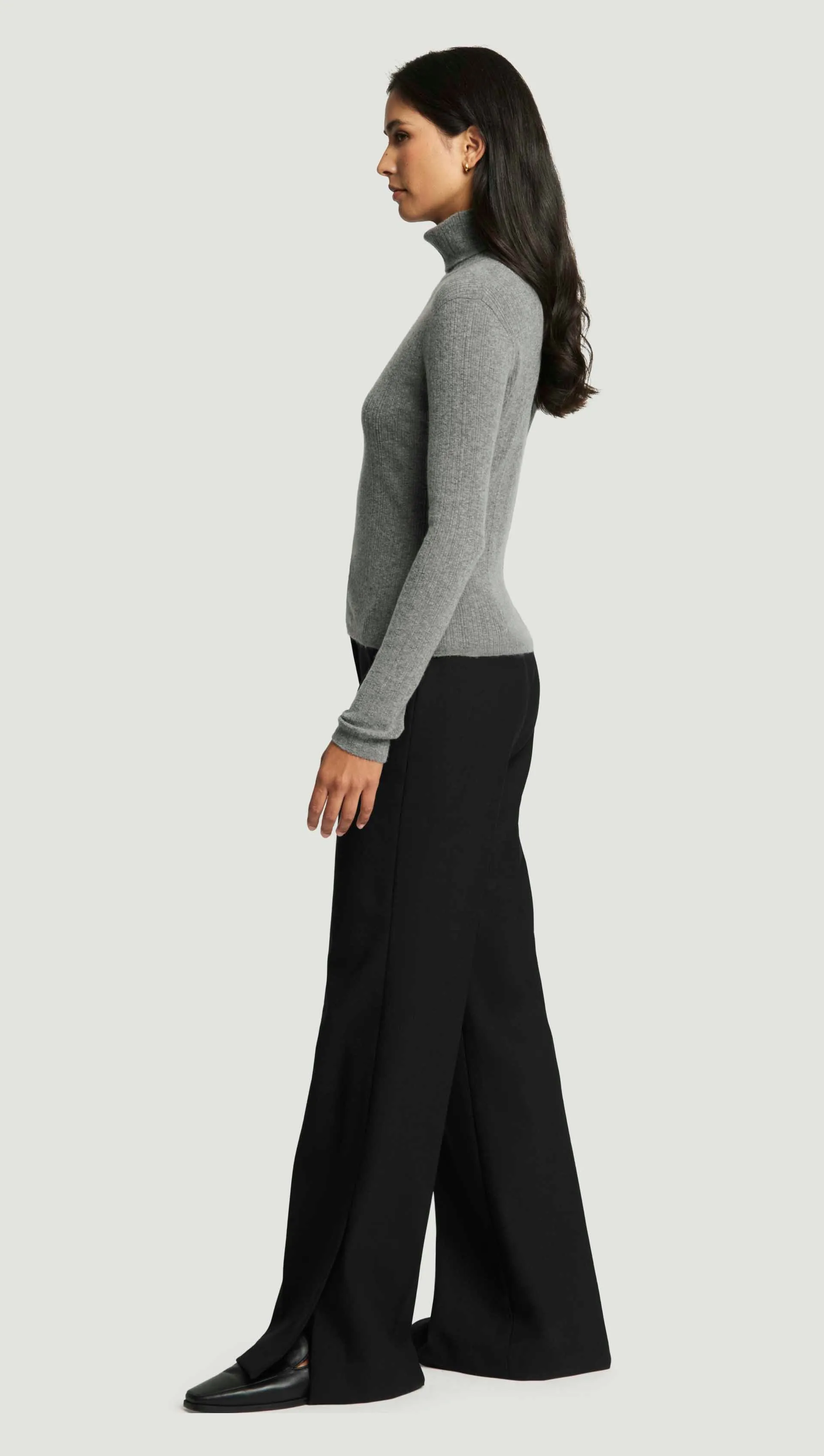 Rolled Neck Sweater in Nylon Wool | Heather Grey sold by Argent product image thumbnail 4