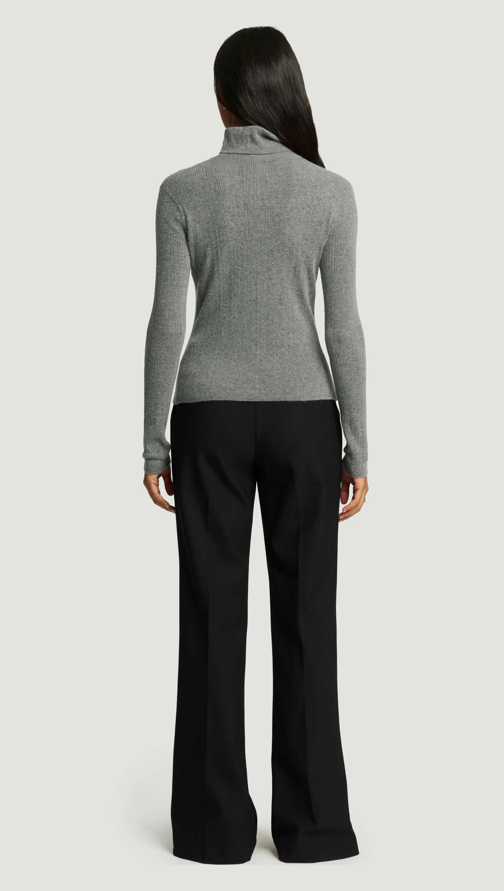 Rolled Neck Sweater in Nylon Wool | Heather Grey sold by Argent product image thumbnail 5