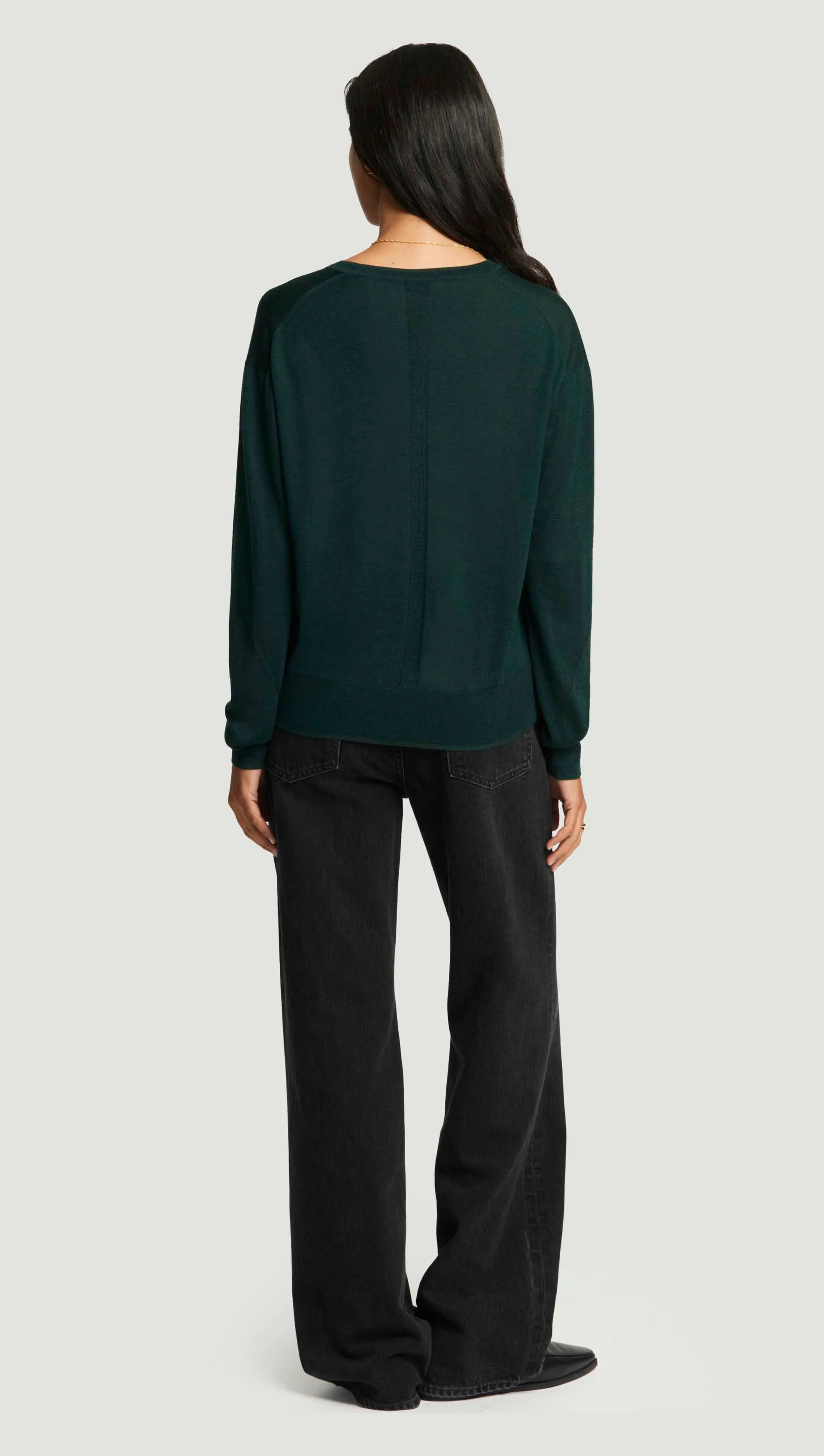 Fine Crewneck in Merino Silk | Hunter sold by Argent product image thumbnail 5